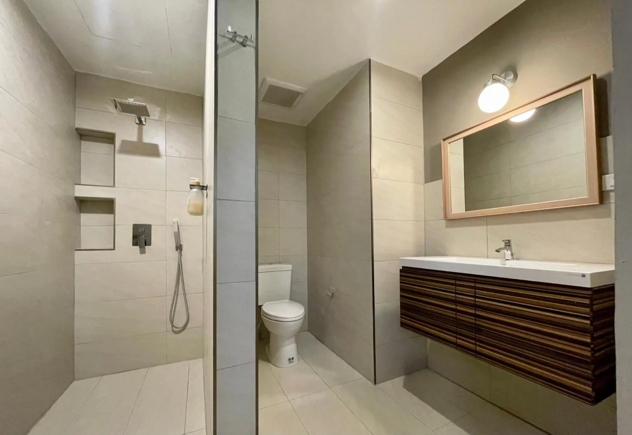 Shower in Room Actually Service Apartment