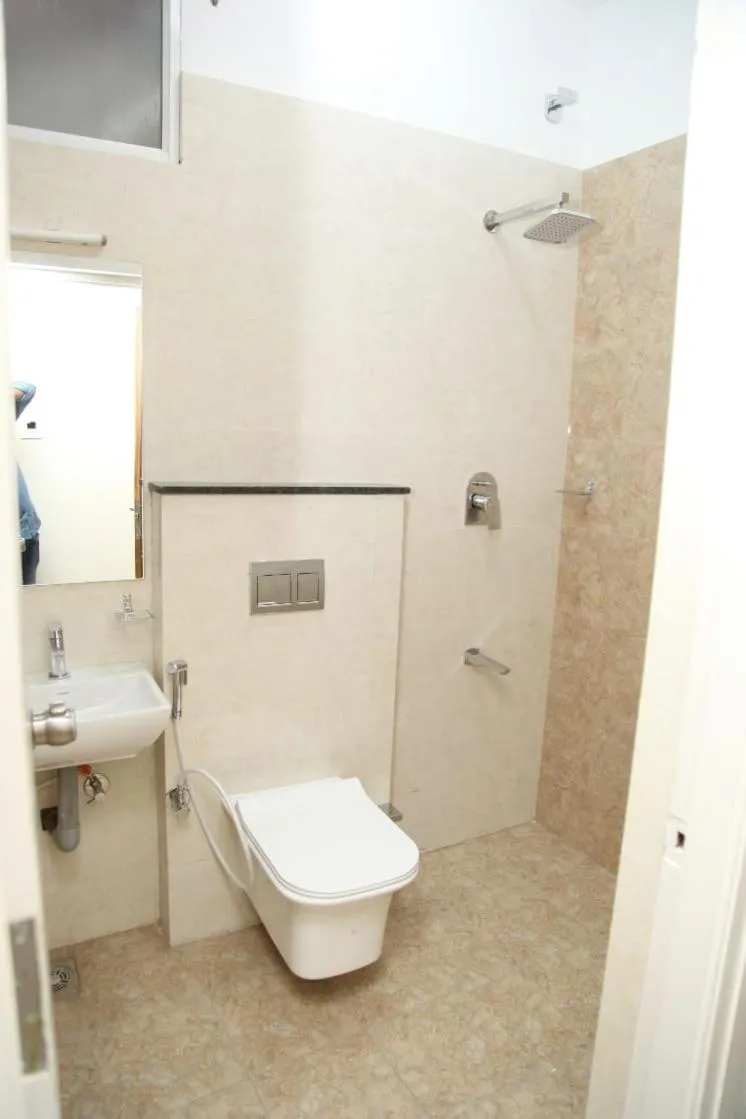 Bathroom in century courtyard