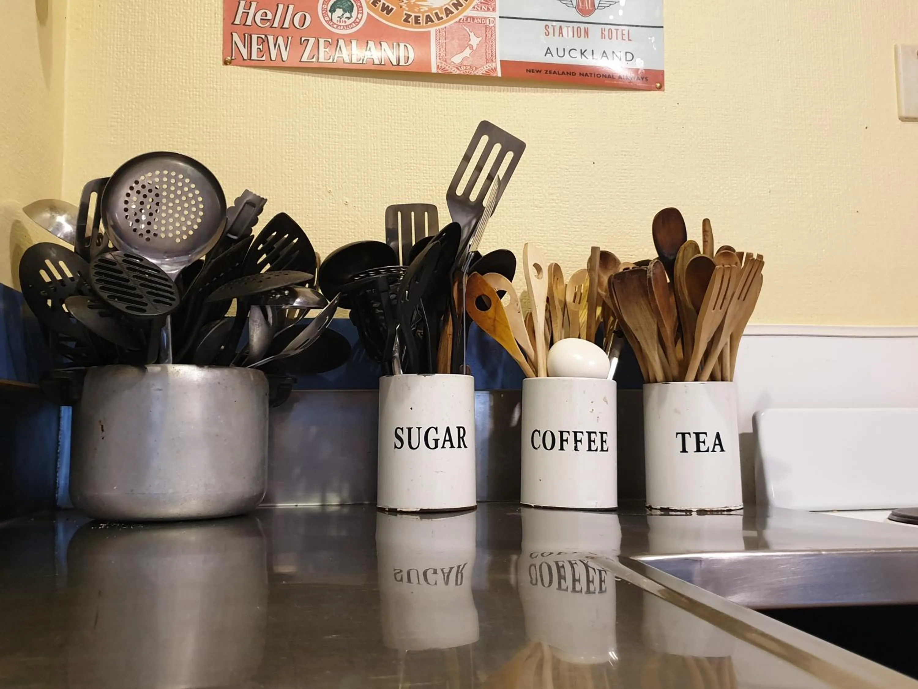 Communal kitchen in Glow Worm Accommodation