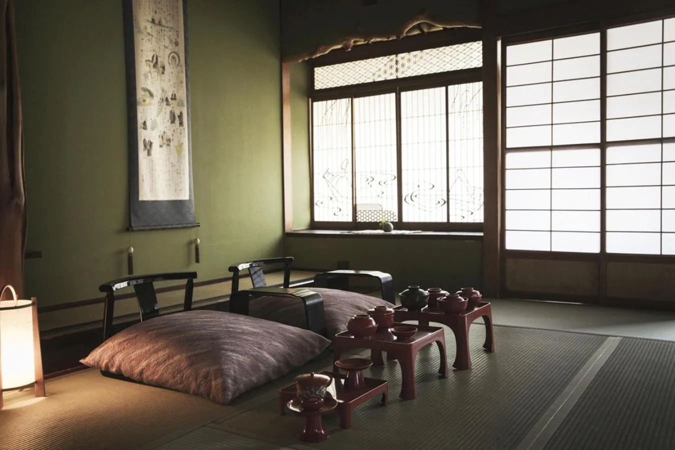 Bed in Takamiya Ryokan Miyamaso