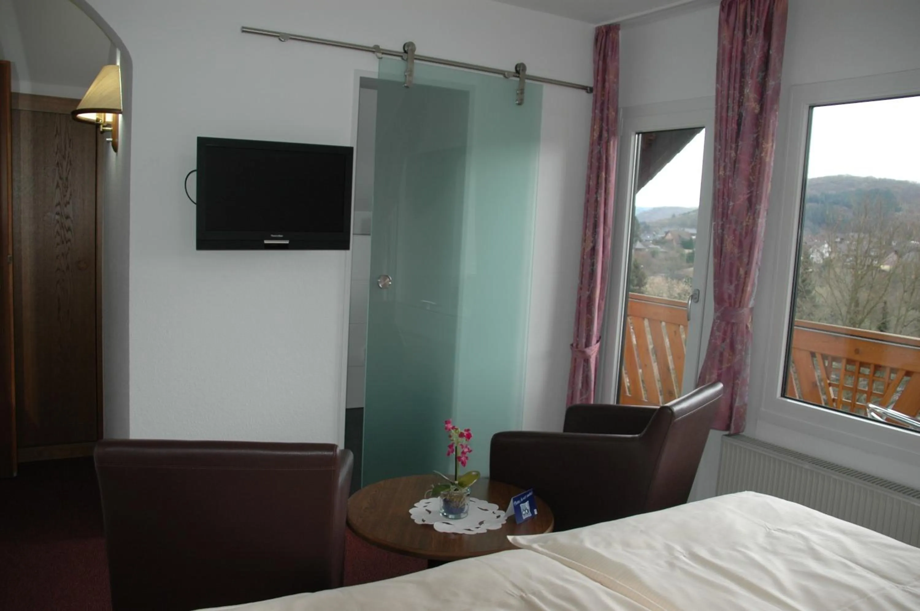 Balcony/Terrace, Bed in Pension Haus Diefenbach