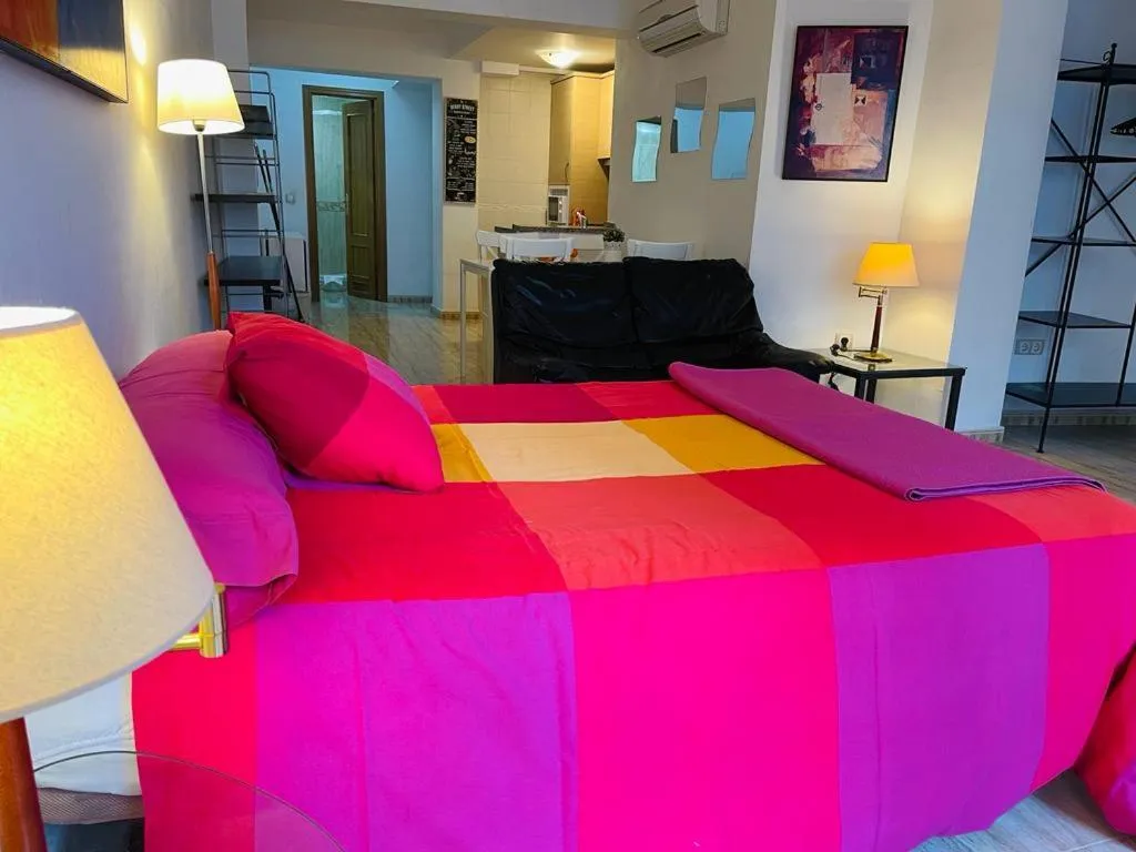 Photo of the whole room, Bed in Puerta del Sol TRM only adults Aparts