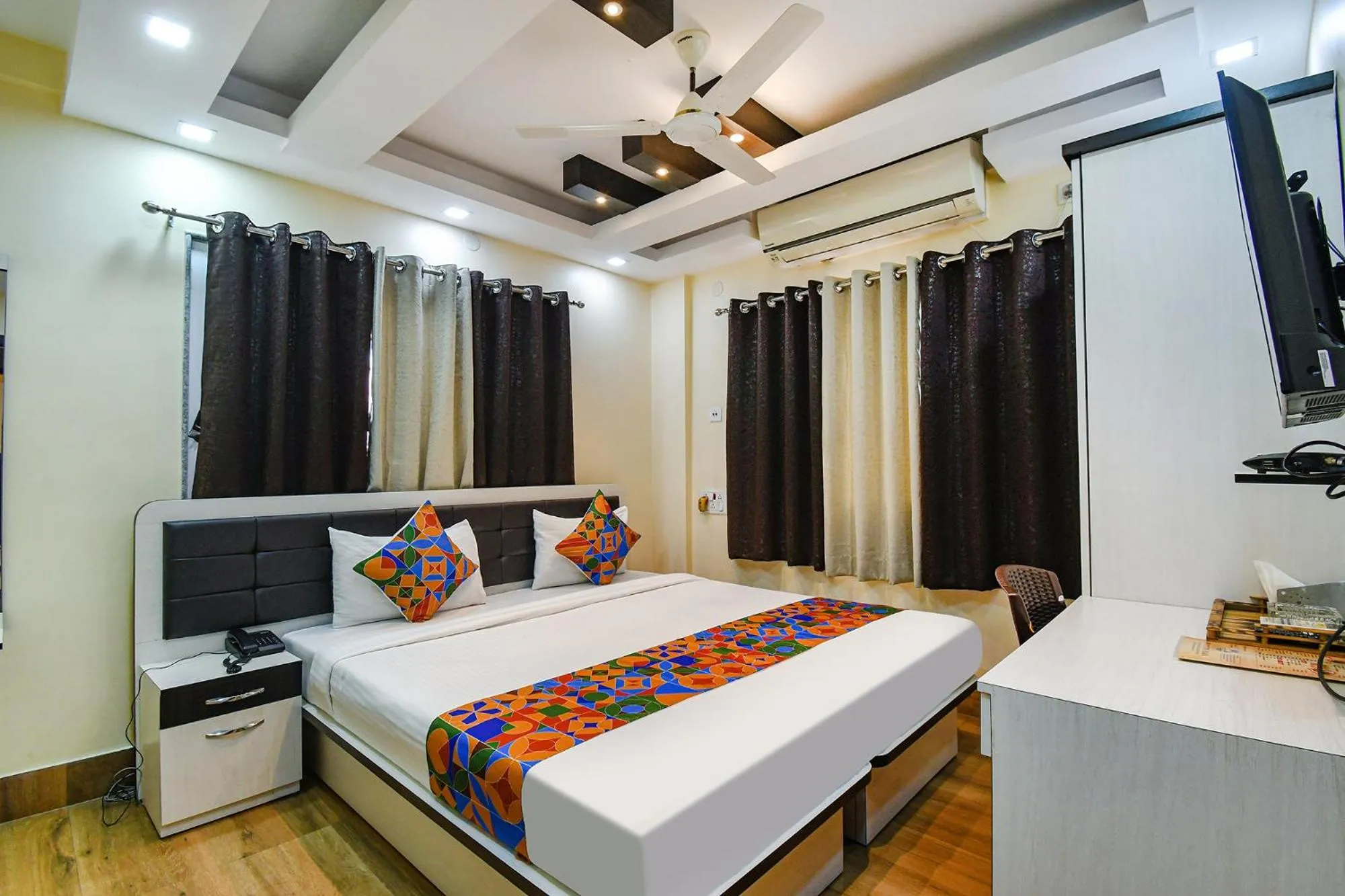 Bed in FabHotel New Annapurna Plaza - Nr Axis Mall