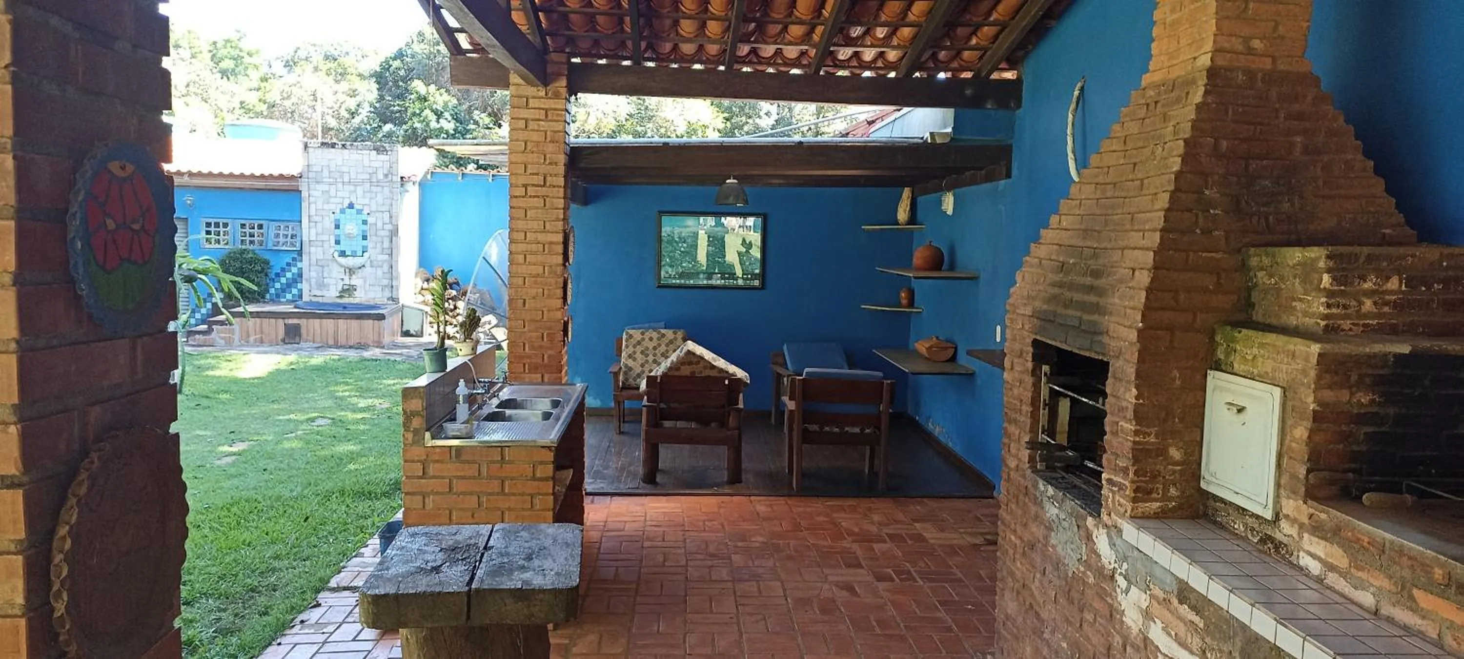 BBQ facilities in Pousada Canto dos Passaros