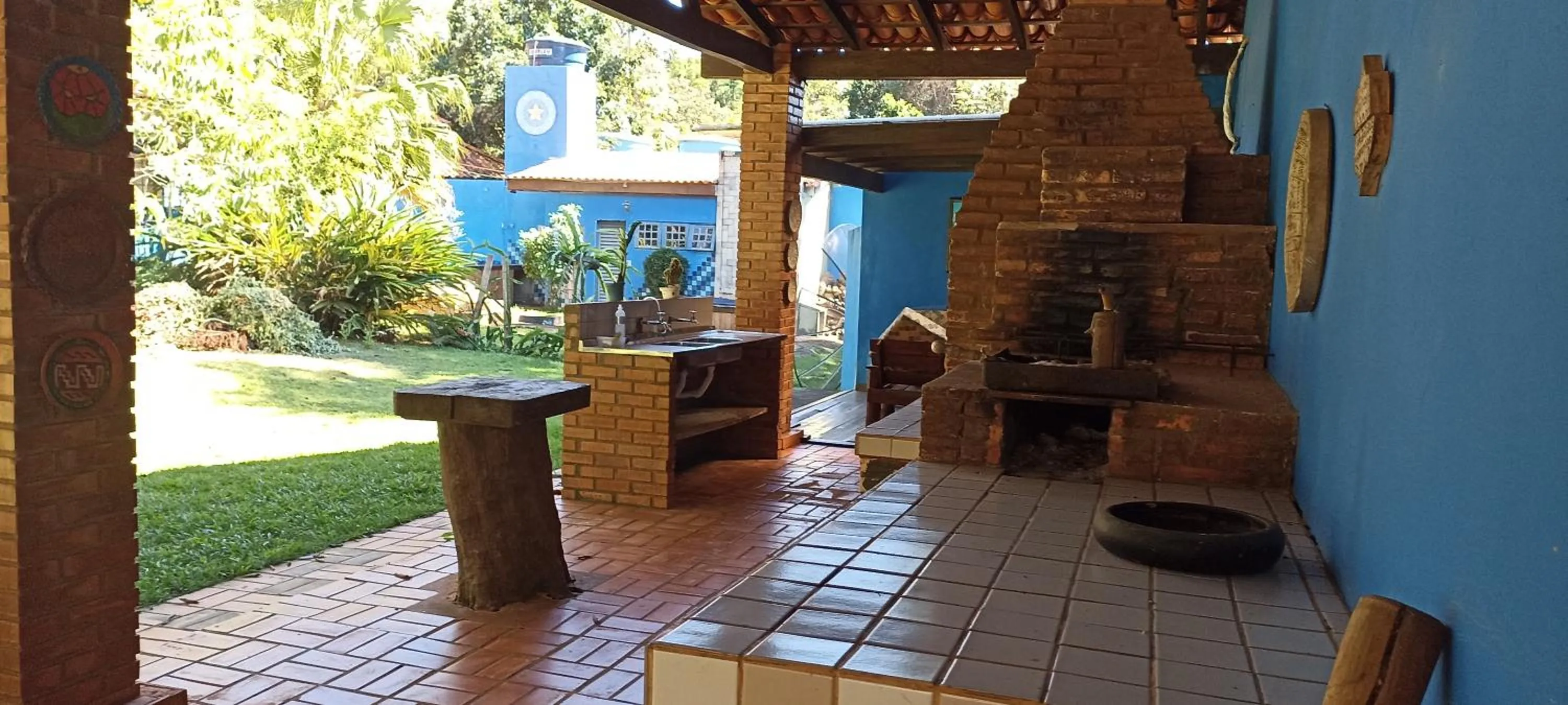BBQ facilities in Pousada Canto dos Passaros