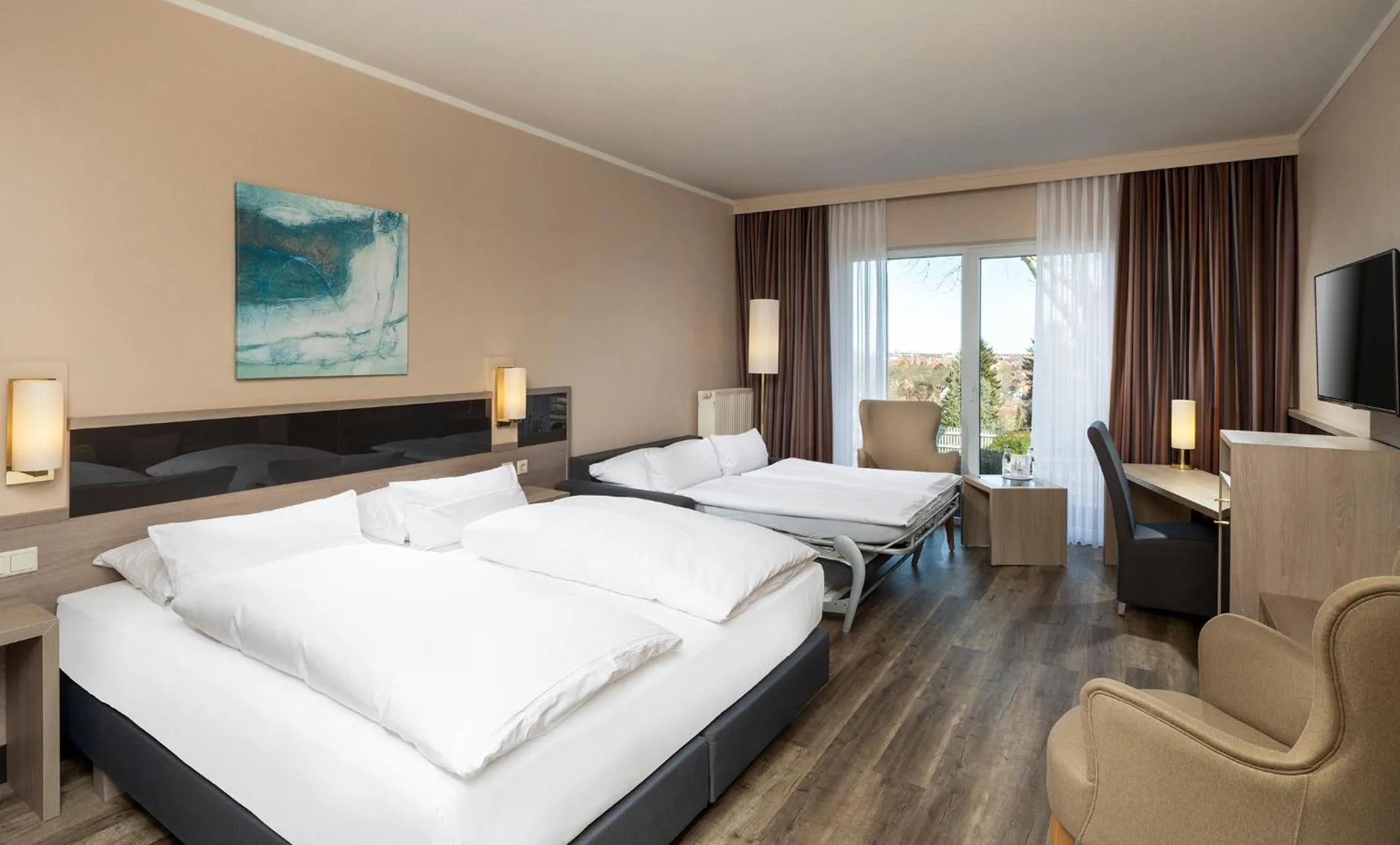 Photo of the whole room, Bed in Parkhotel Berghölzchen