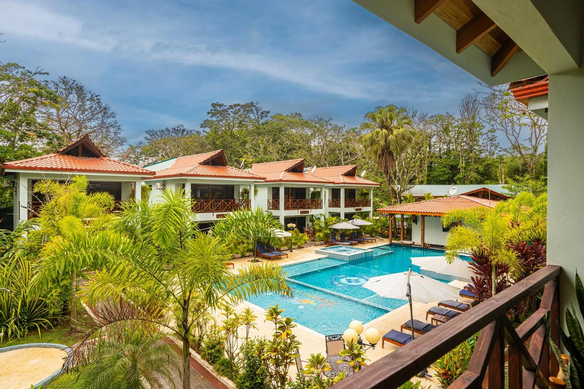 Pool view in Bungalows Punta Uva