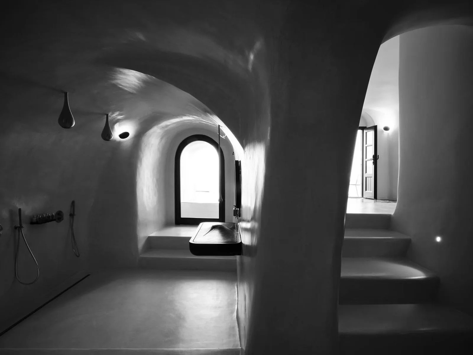 Bathroom, Bed in Abyss Santorini