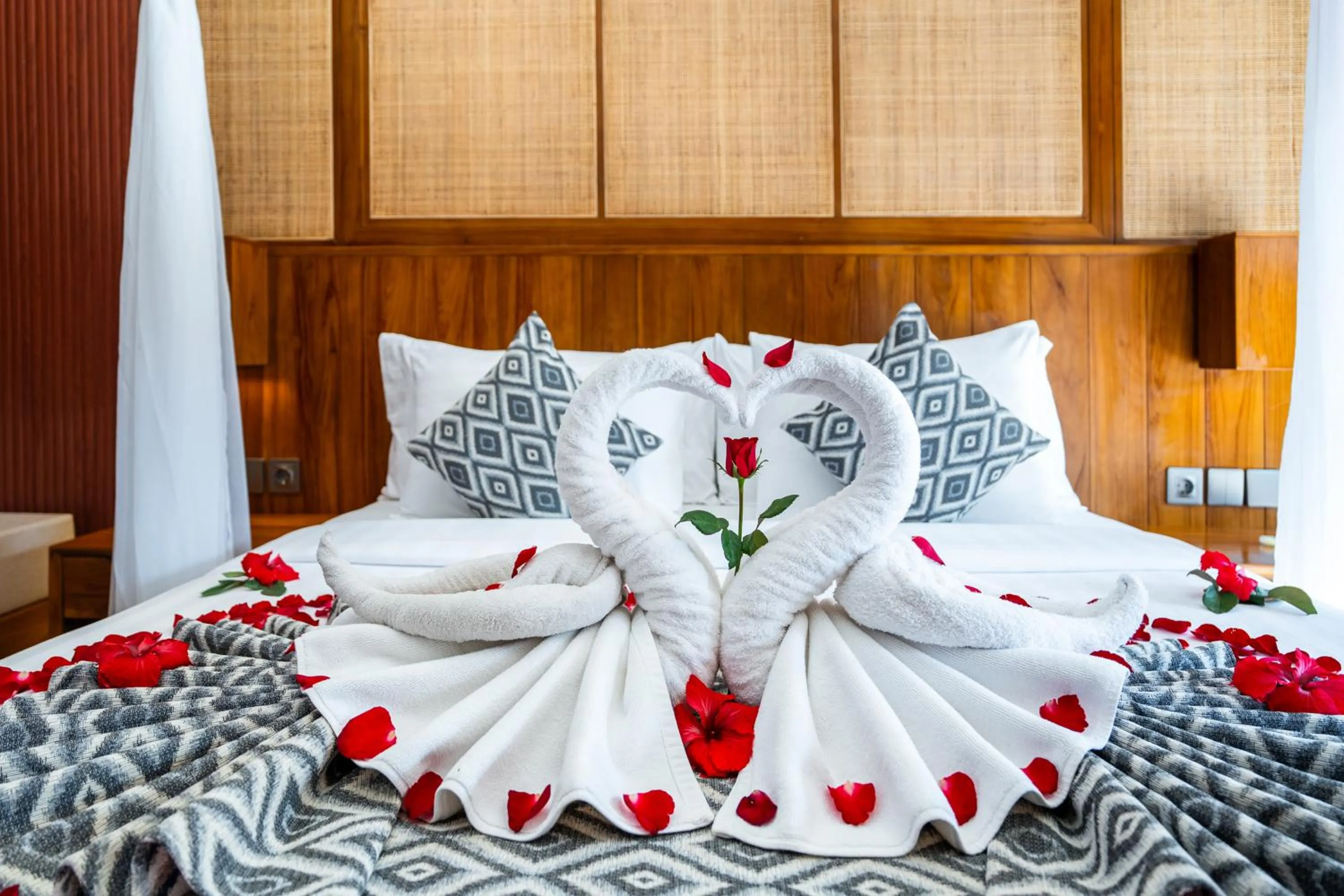 Bed in Puri Andong Villa