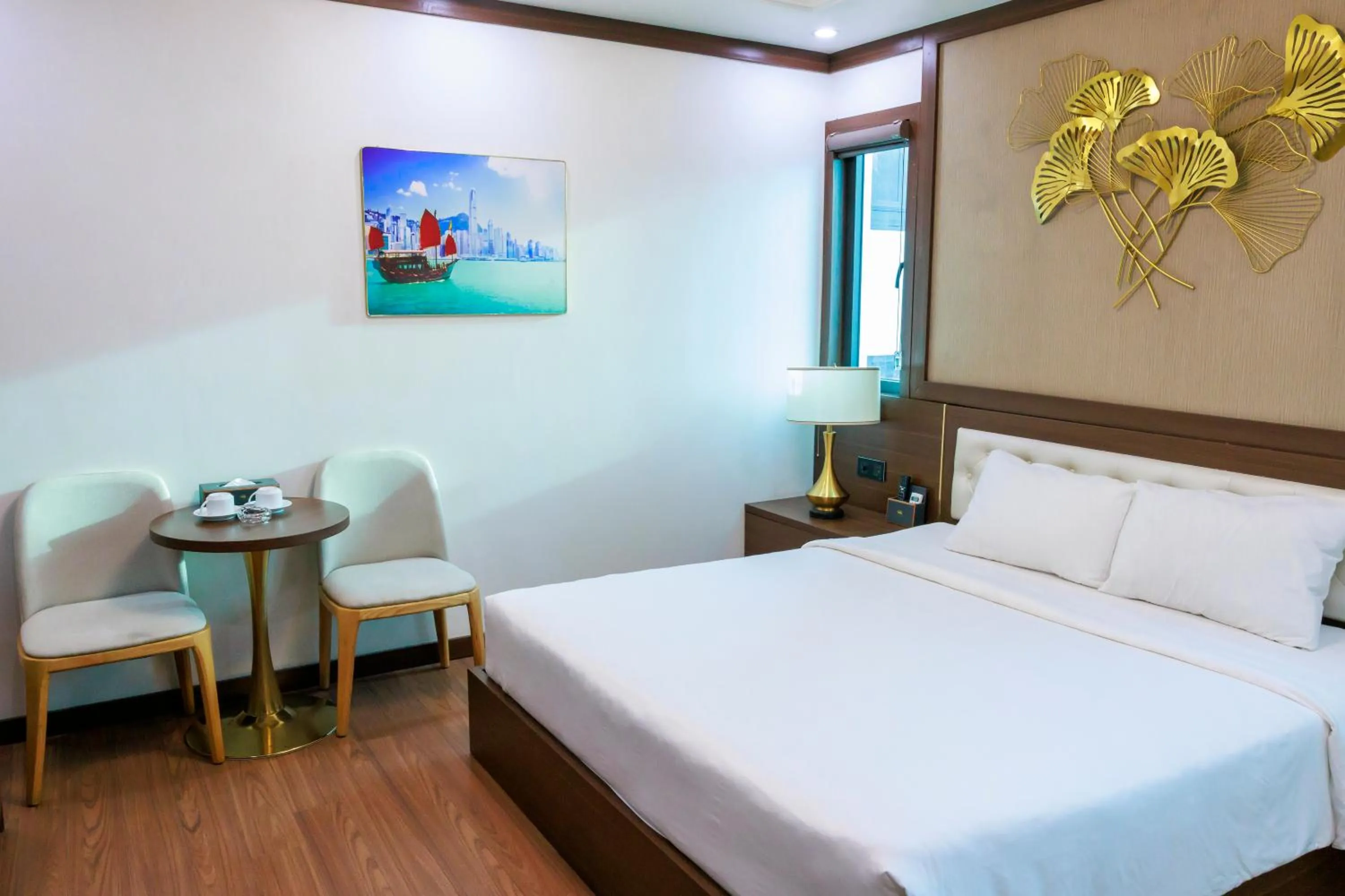 Decorative detail, Bed in New Sun Móng Cái Hotel