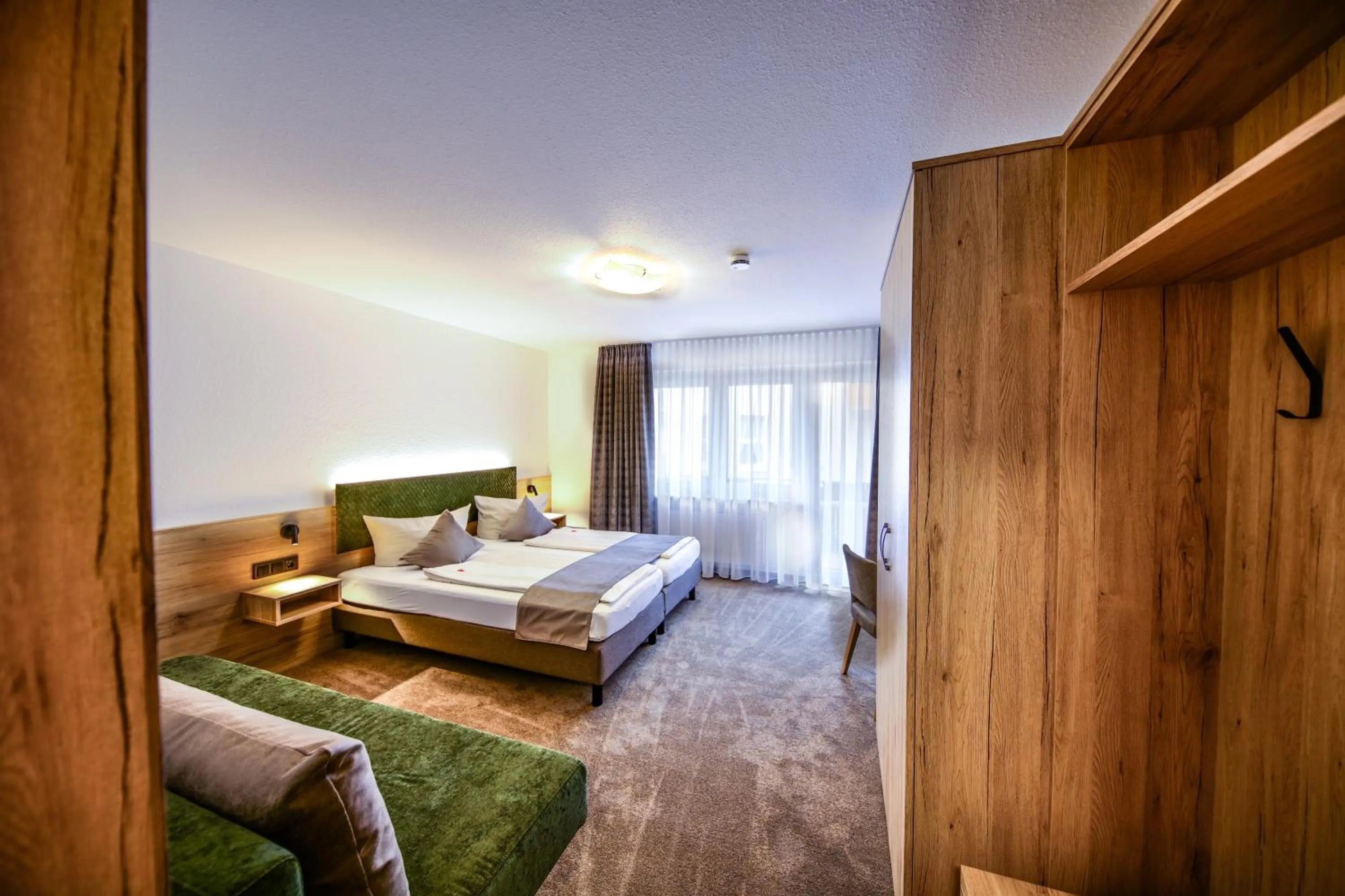 Bedroom, Bed in Hotel Restaurant Schwörer