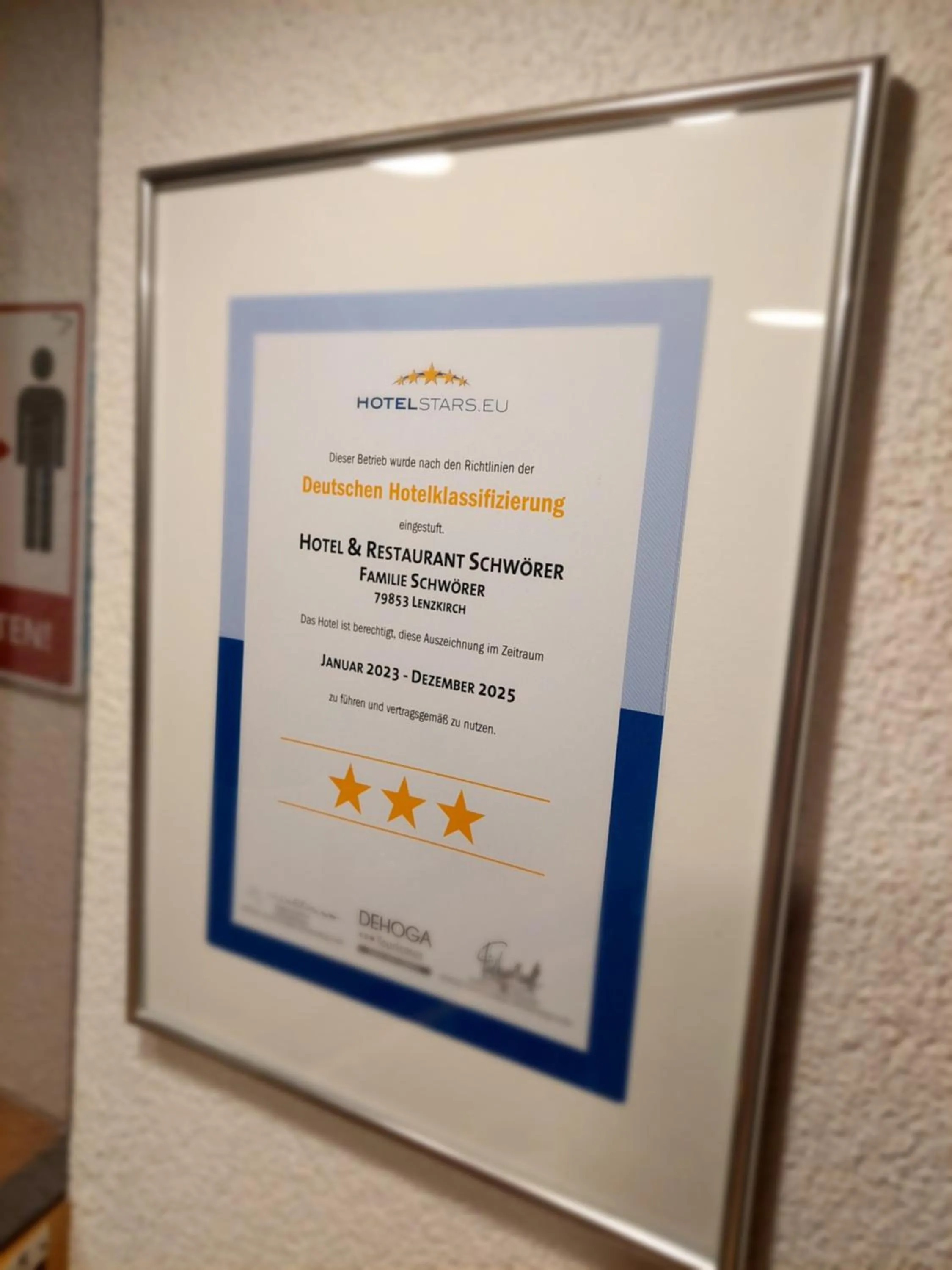 Logo/Certificate/Sign in Hotel Restaurant Schwörer