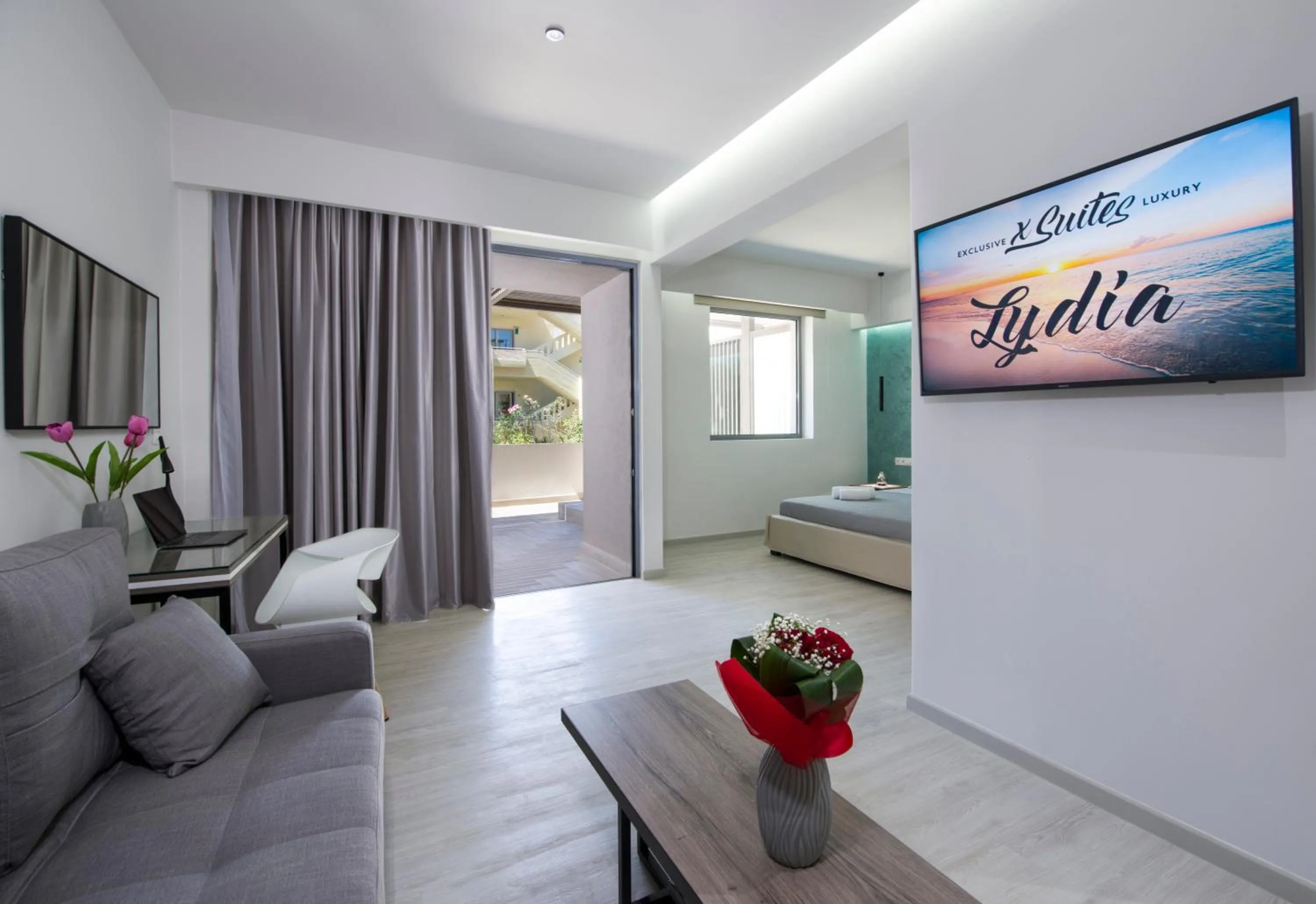 Living room in xSuites Hotel