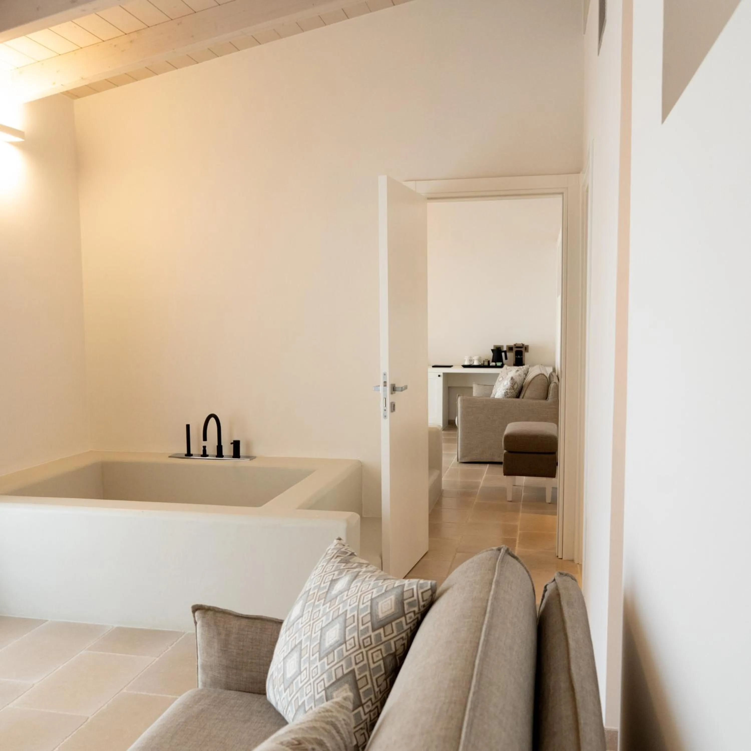 Living room, Bed in Masseria Corsano