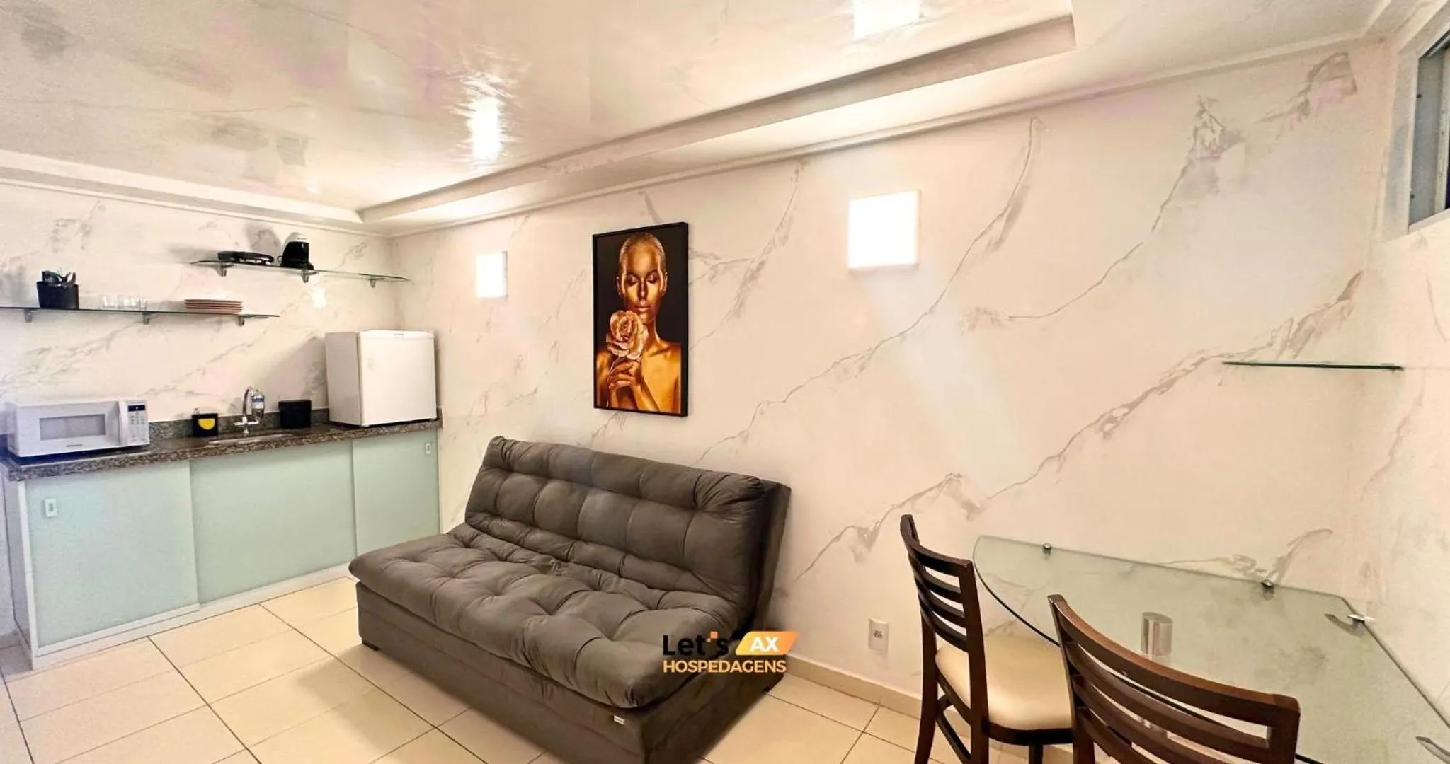 Living room in AX Blue Suítes