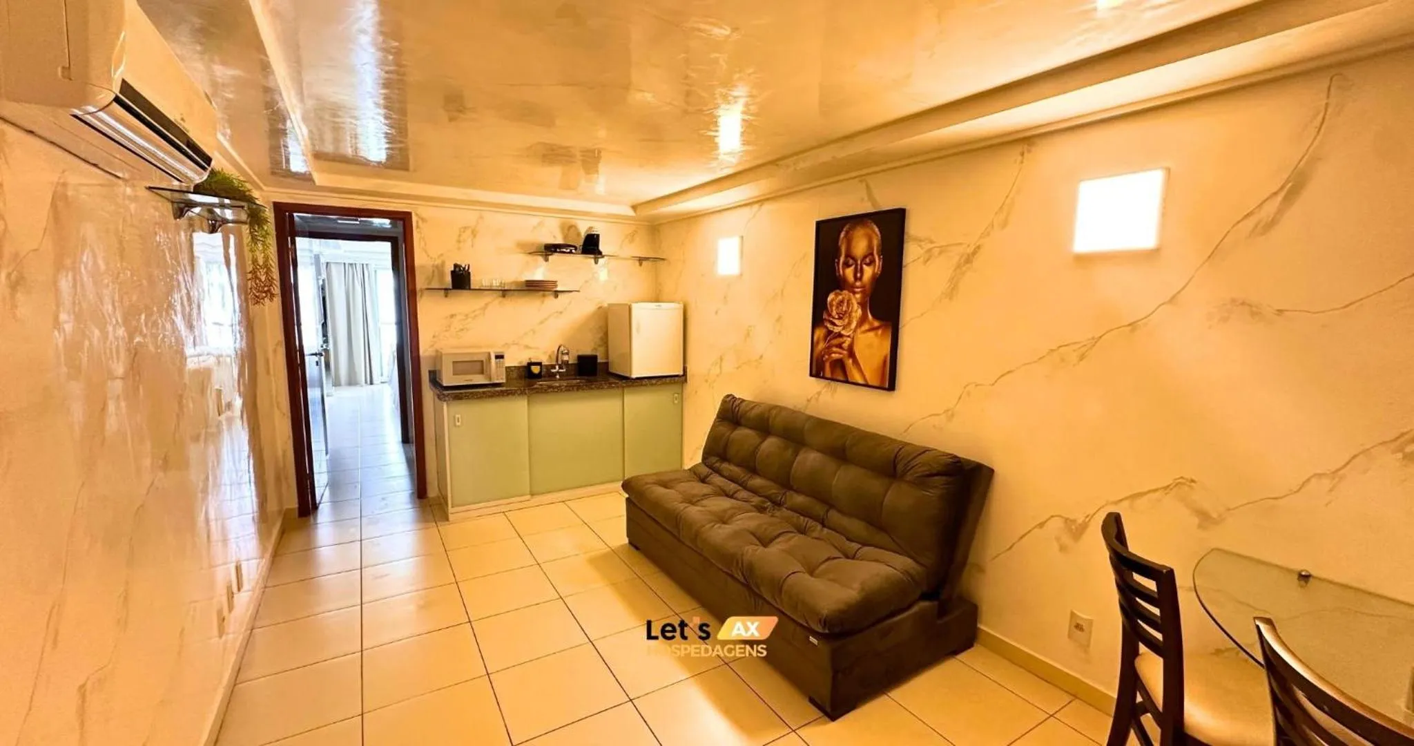 Living room in AX Blue Suítes