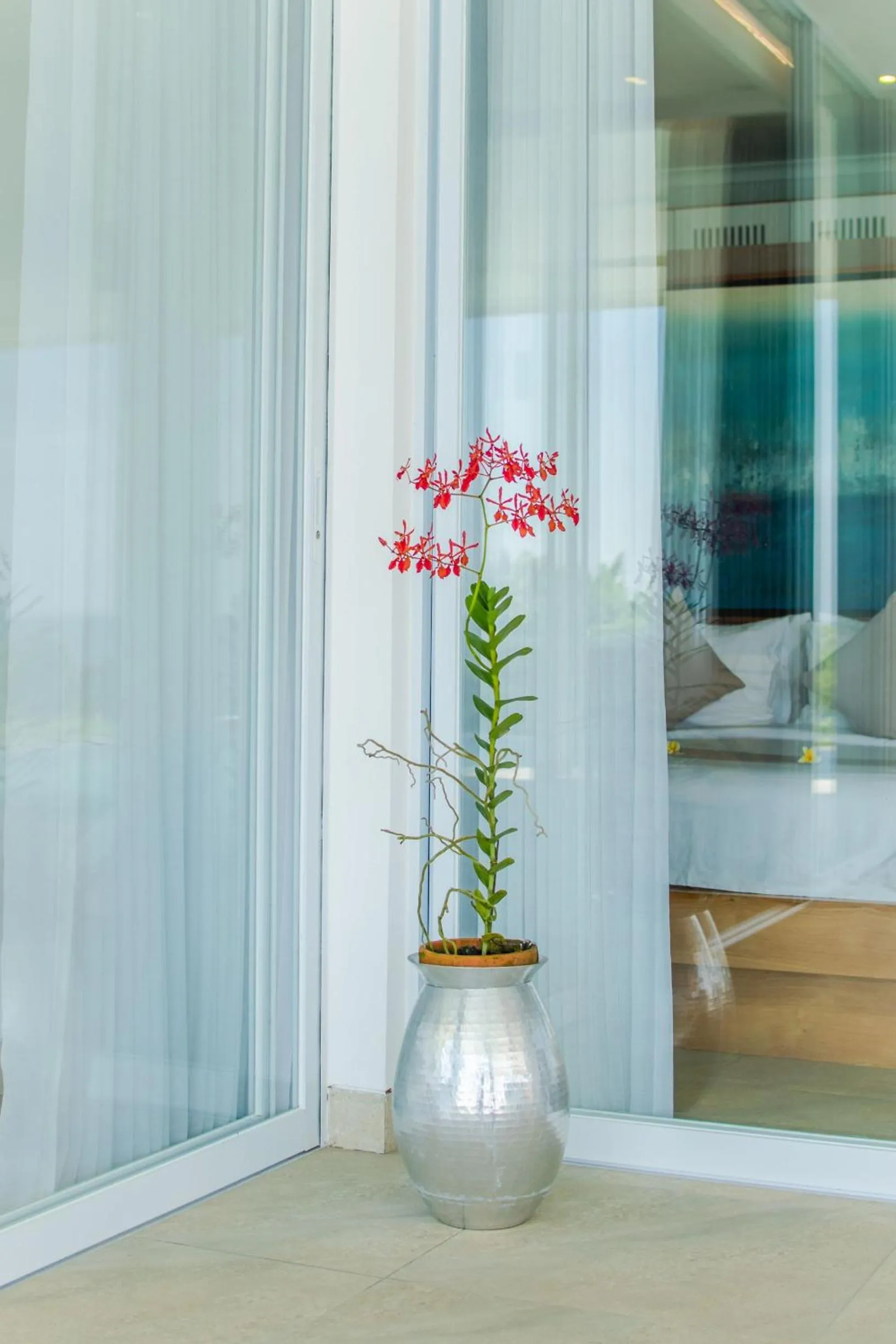 Decorative detail, Bed in Deep Blue Villa Bali