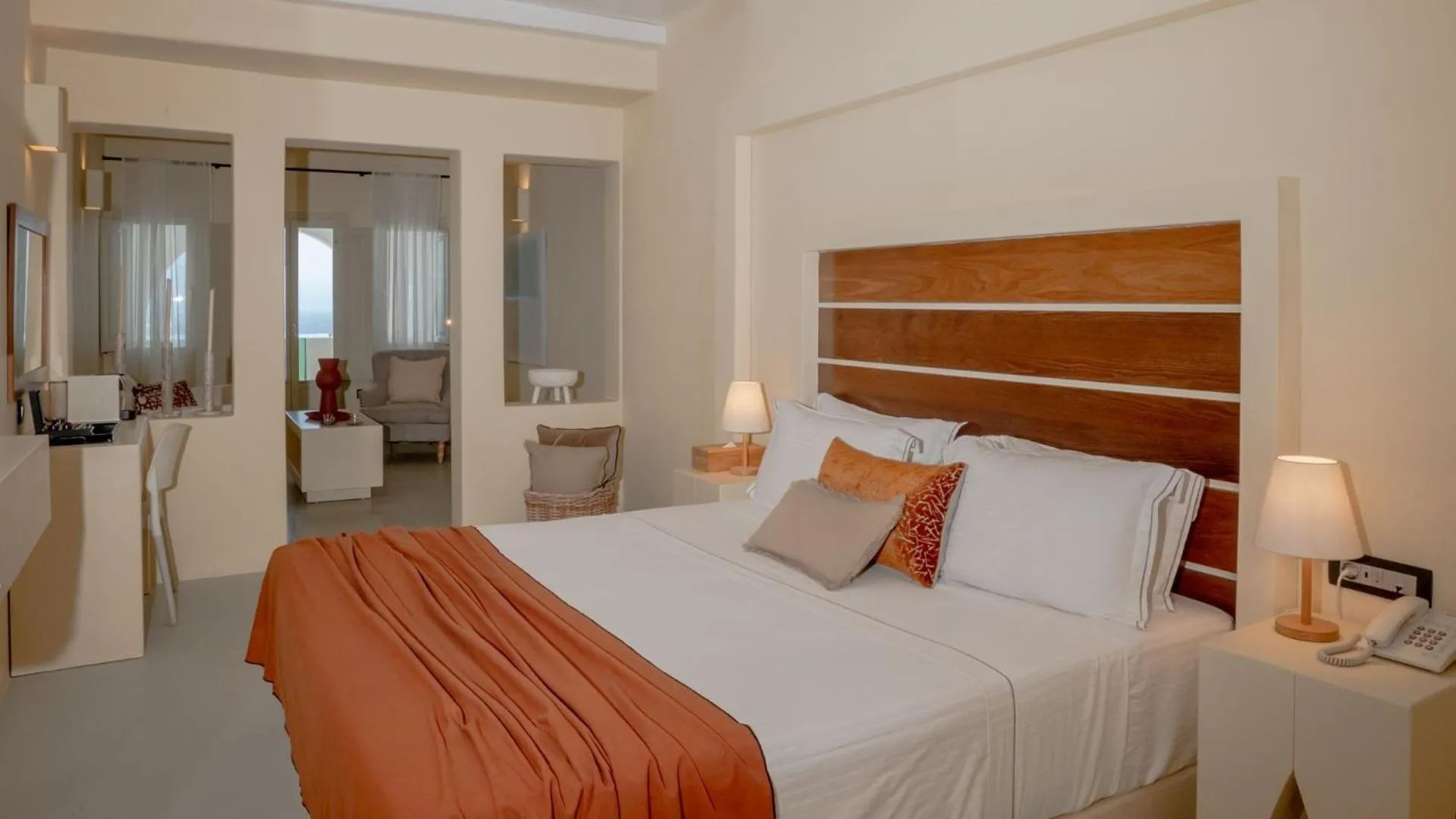 Bed in Apeiron Blue Santorini - Sustainable Adults Only 14 Plus