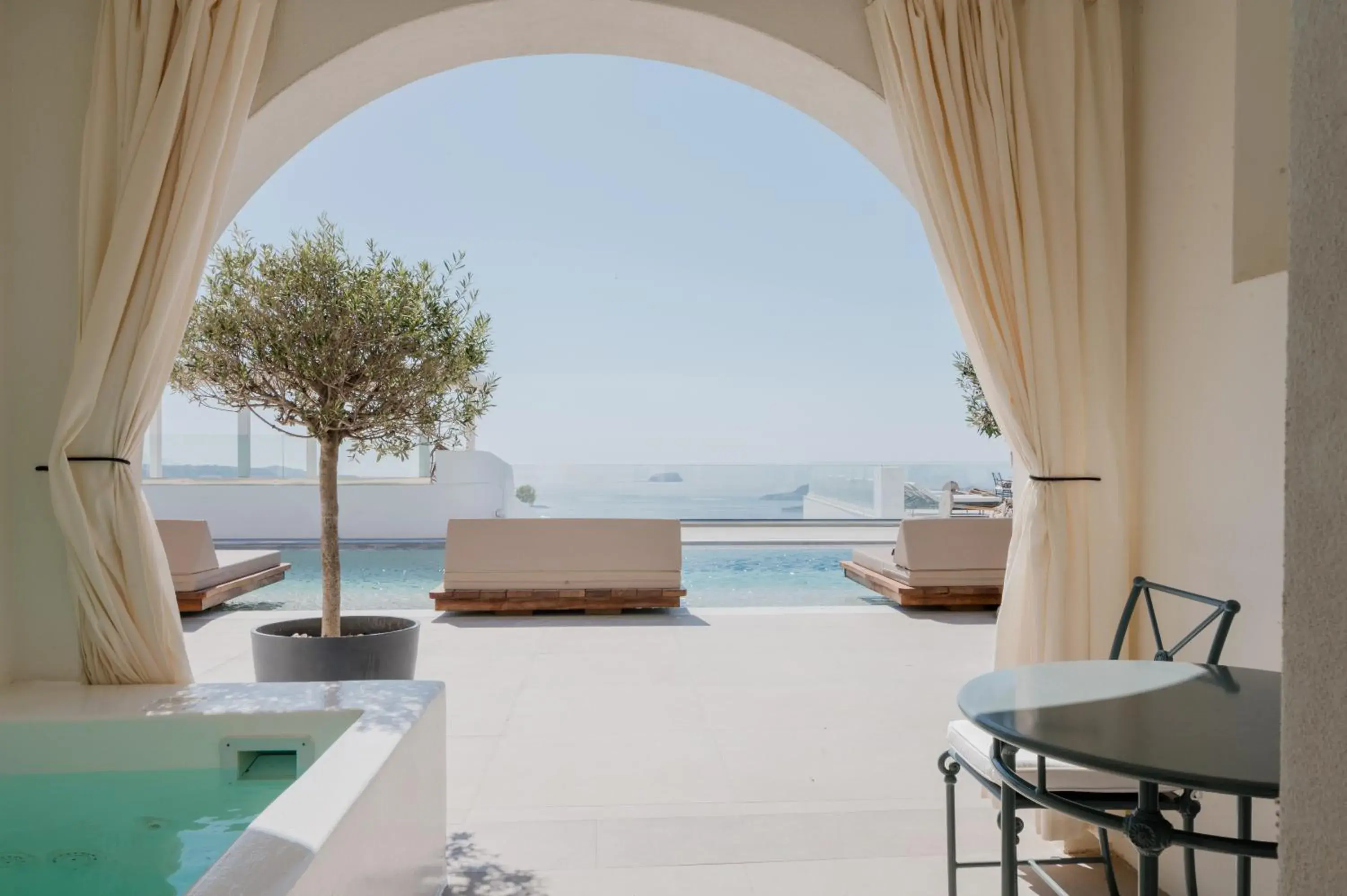 Superior Double with Hot Tub & Caldera View in Apeiron Blue Santorini - Sustainable Adults Only 14 Plus Superior Double with Hot Tub & Caldera View in Apeiron Blue Santorini - Sustainable Adults Only 14 Plus