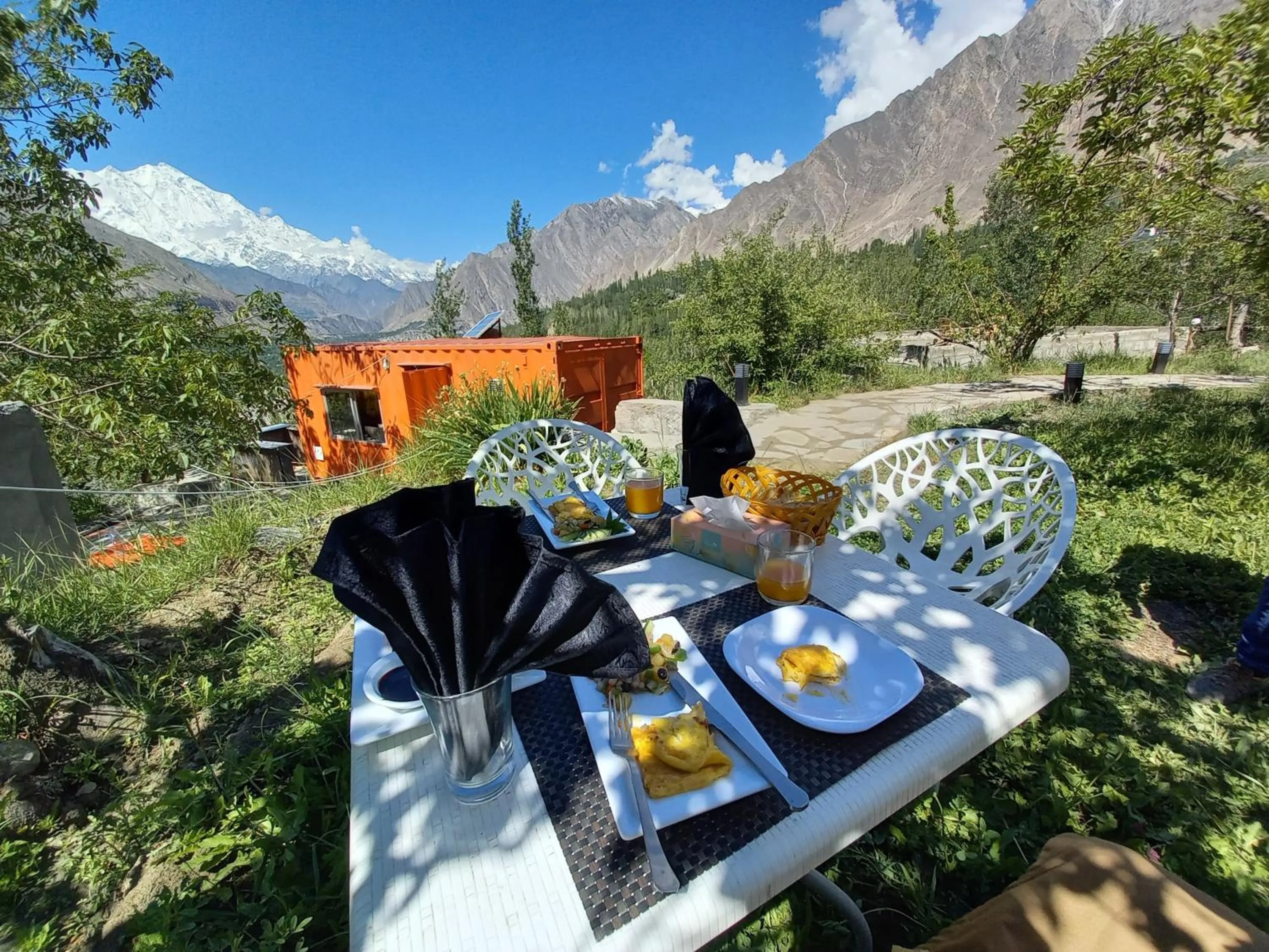 Breakfast in Grapes Garden Resort Hunza