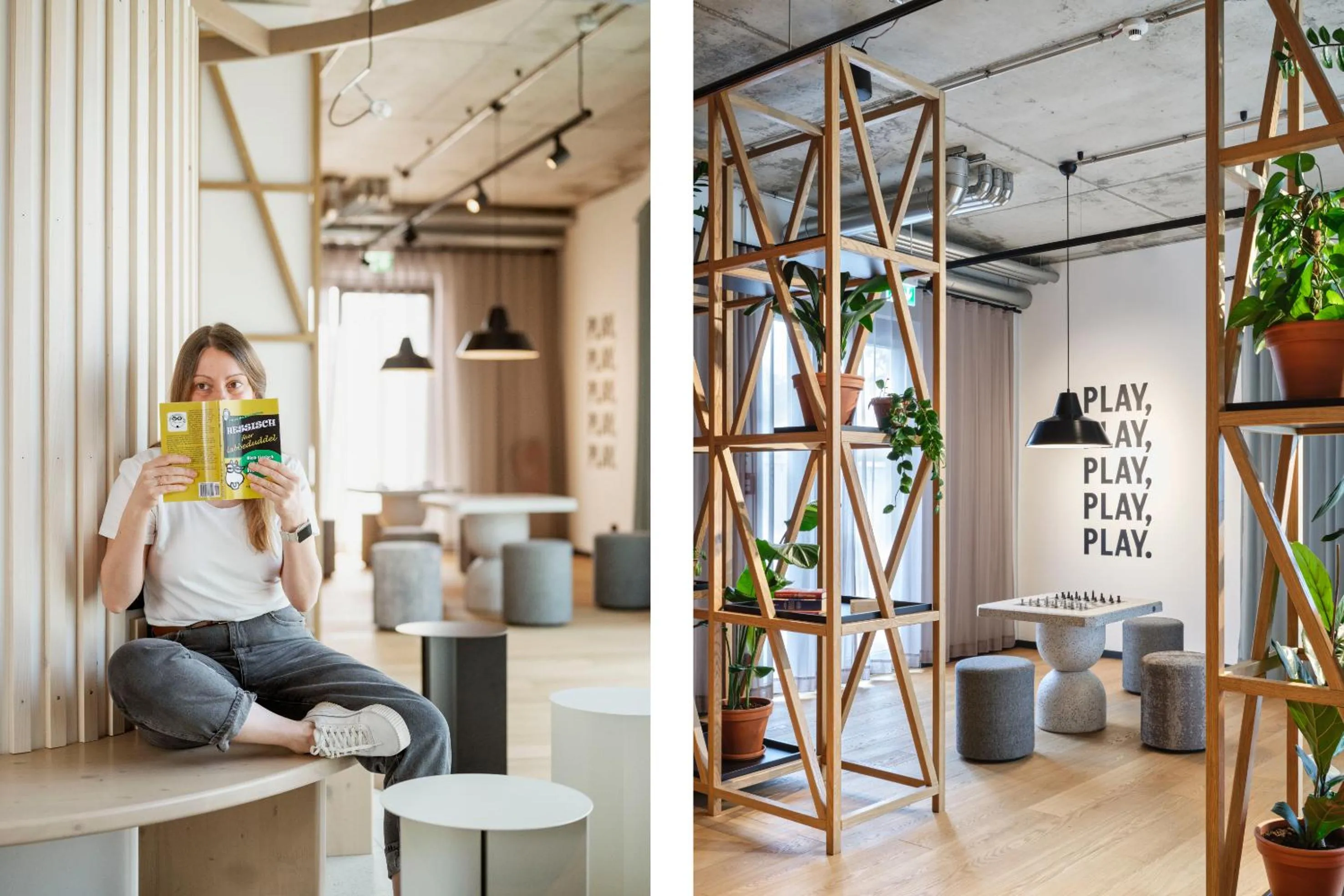 Communal lounge/ TV room in STAYERY Frankfurt Sachsenhausen