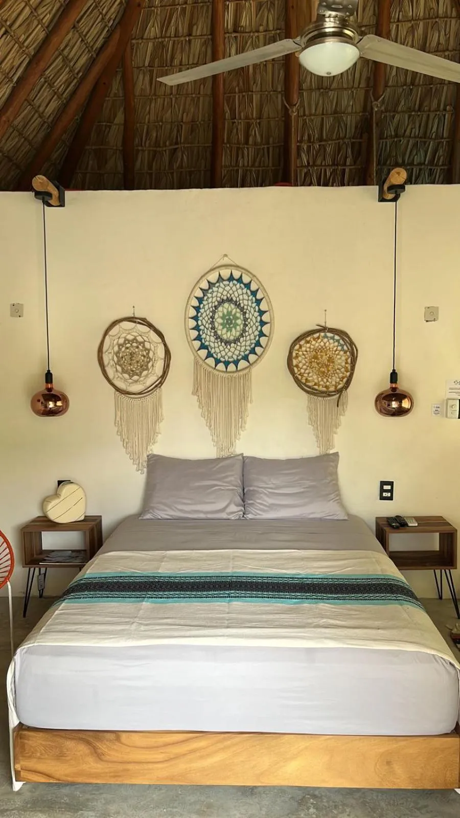 Bed in Cabañas Sicarú Mazunte