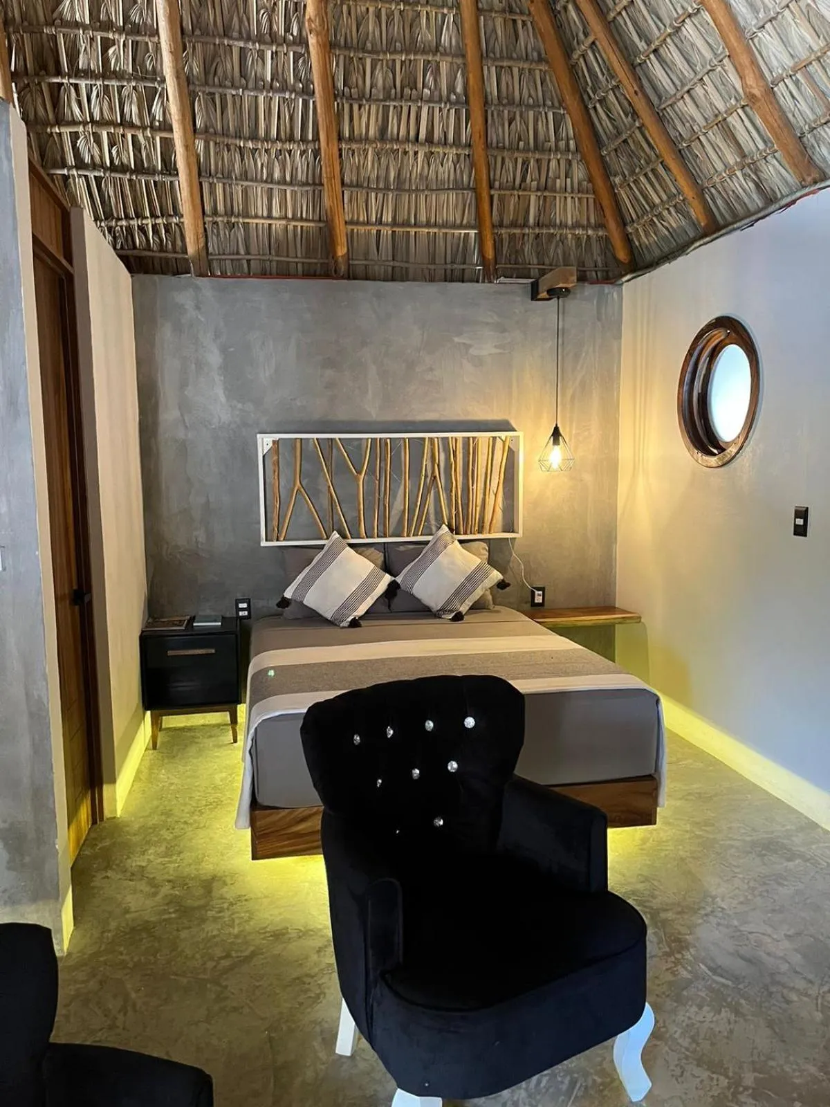 Bed in Cabañas Sicarú Mazunte