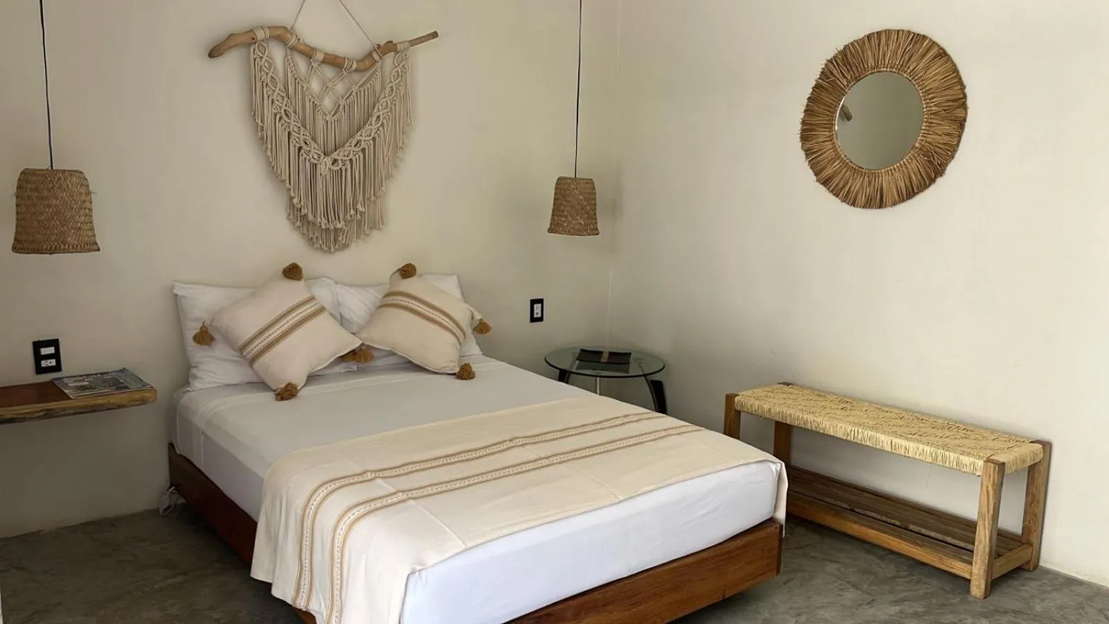 Bed in Cabañas Sicarú Mazunte