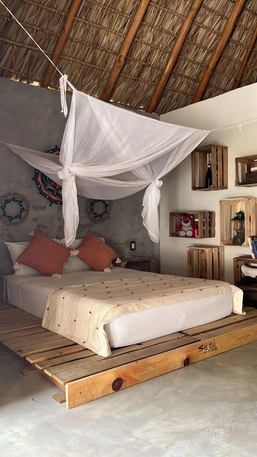 Bed in Cabañas Sicarú Mazunte