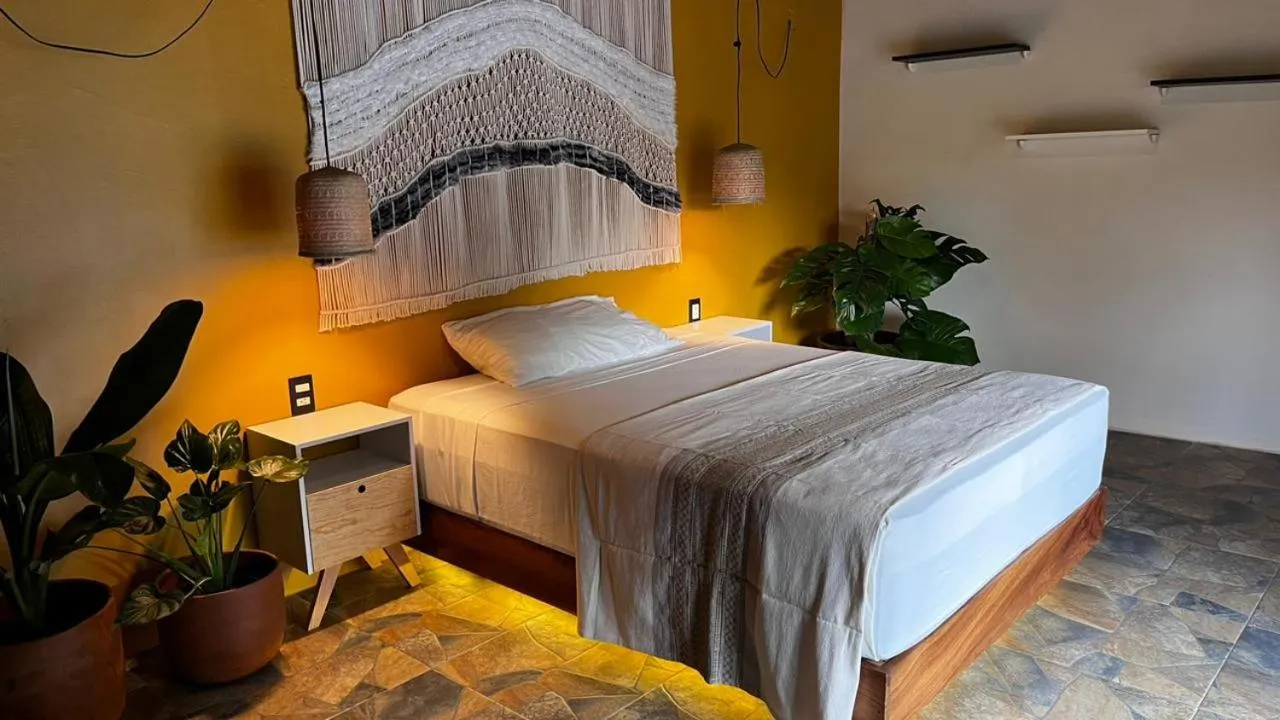 Bed in Cabañas Sicarú Mazunte