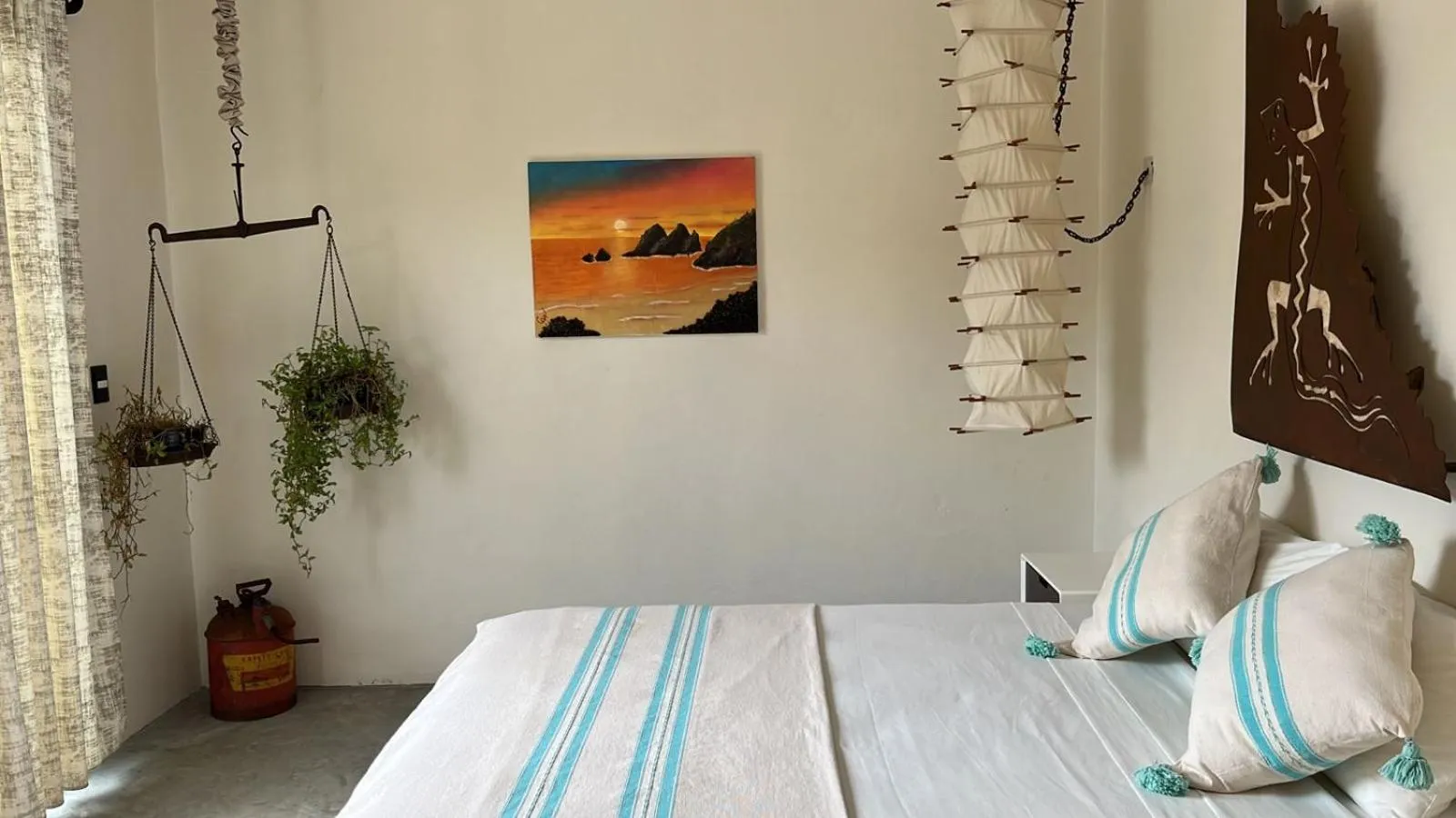 Bed in Cabañas Sicarú Mazunte