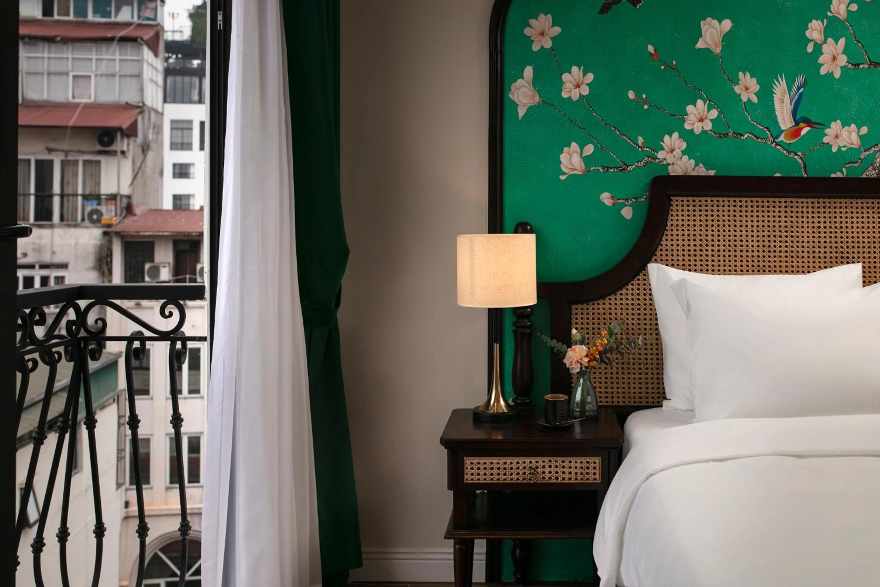 View (from property/room), Bed in La Passion Hanoi Hotel & Spa