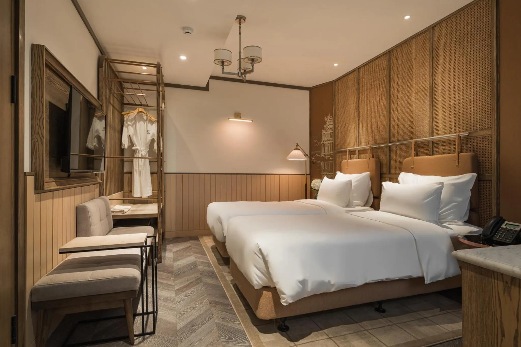 View (from property/room), Bed in La Passion Hanoi Hotel & Spa