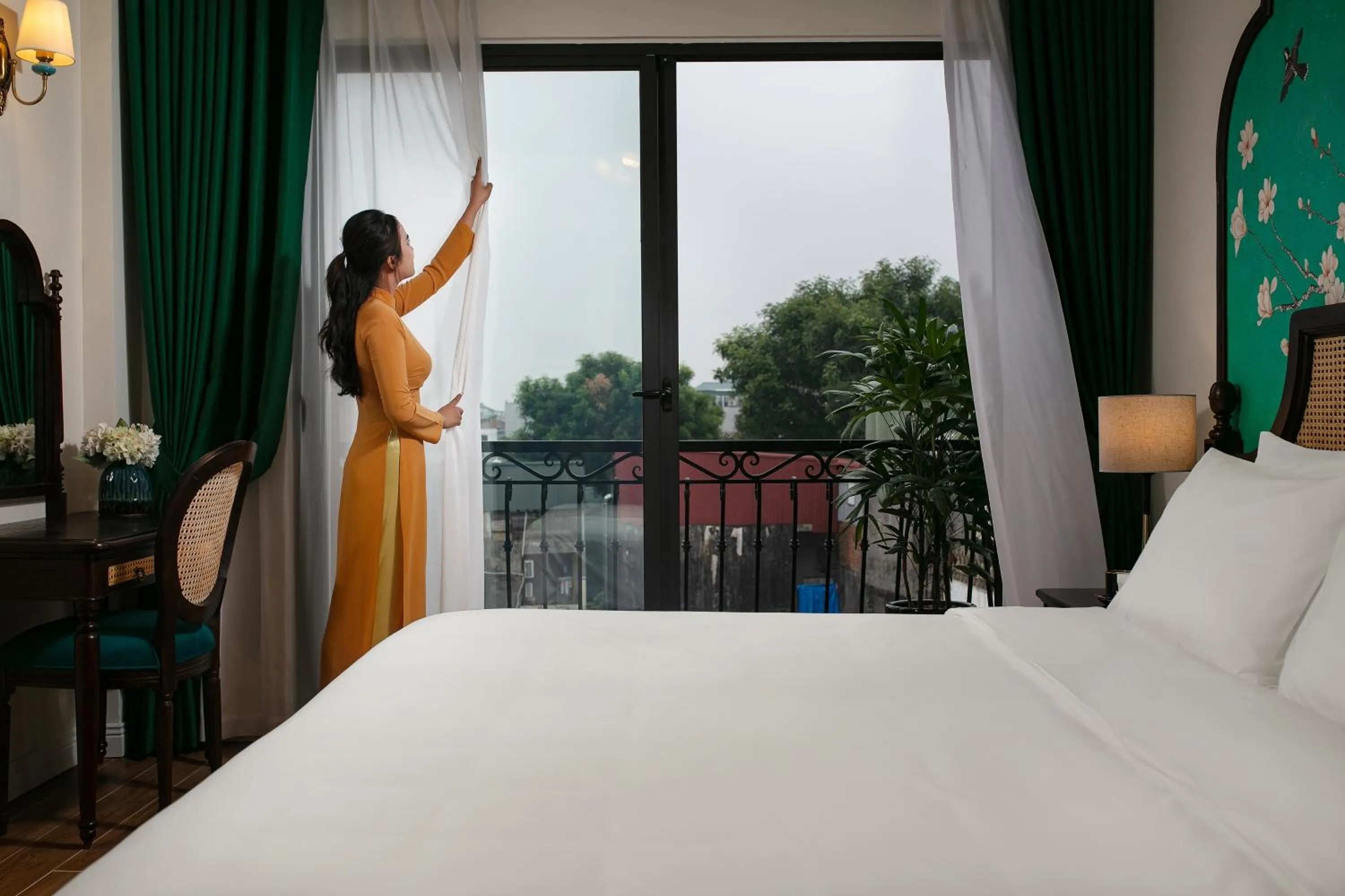 View (from property/room), Bed in La Passion Hanoi Hotel & Spa