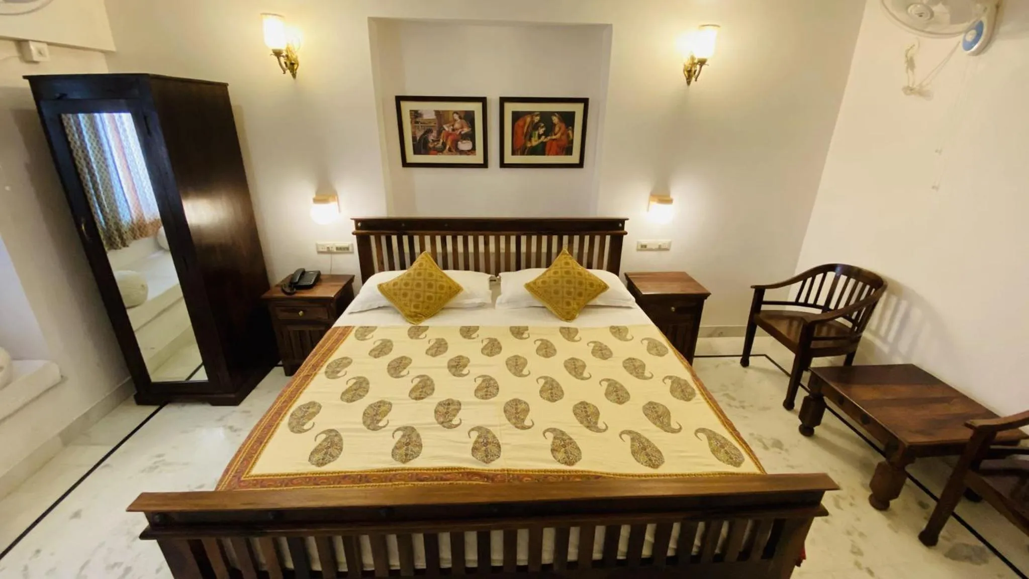 Seating area, Bed in Kotra Haveli A Boutique Hotel by Lake Pichola