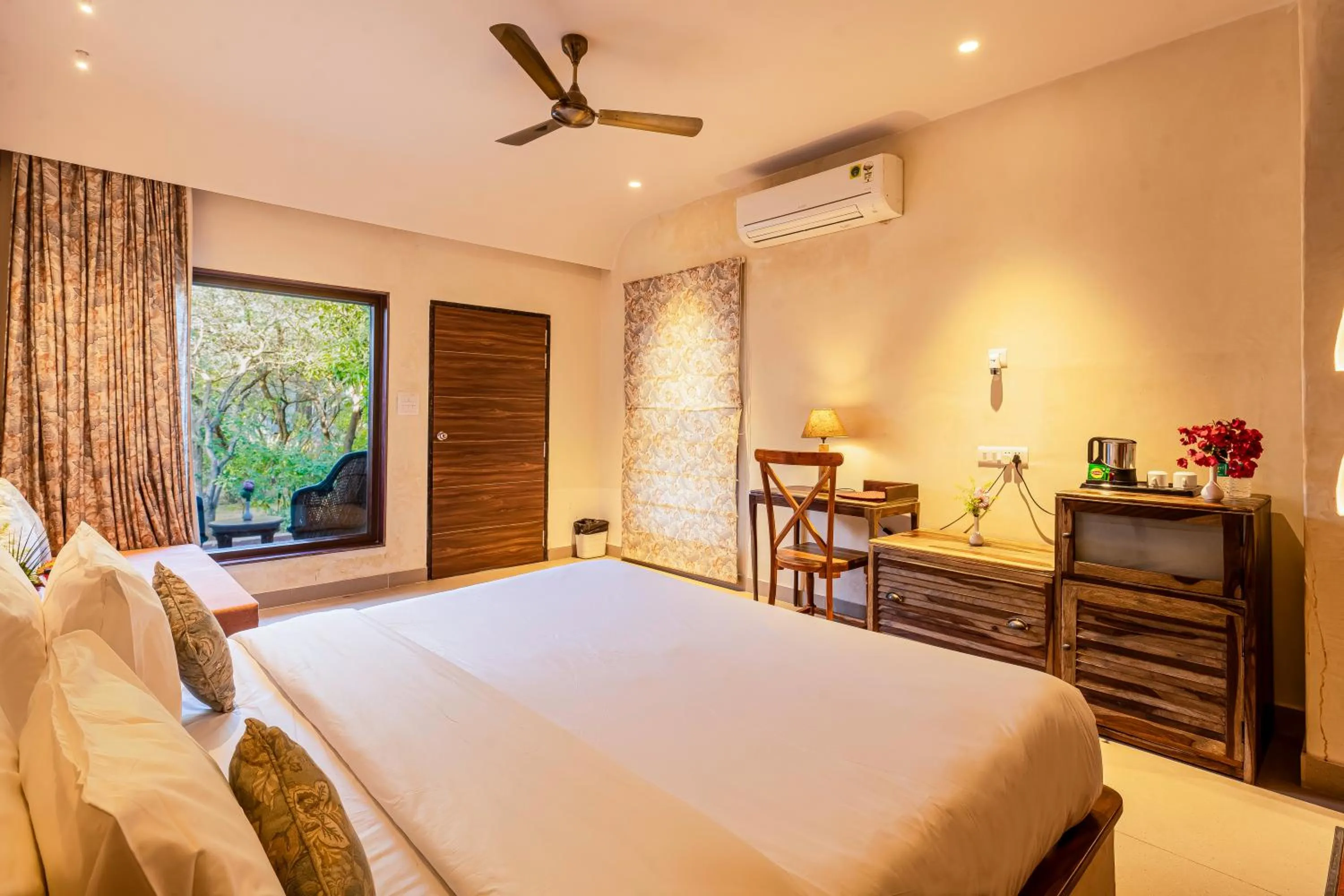 Bedroom, Bed in The Pugmark, A Wildlife Resort