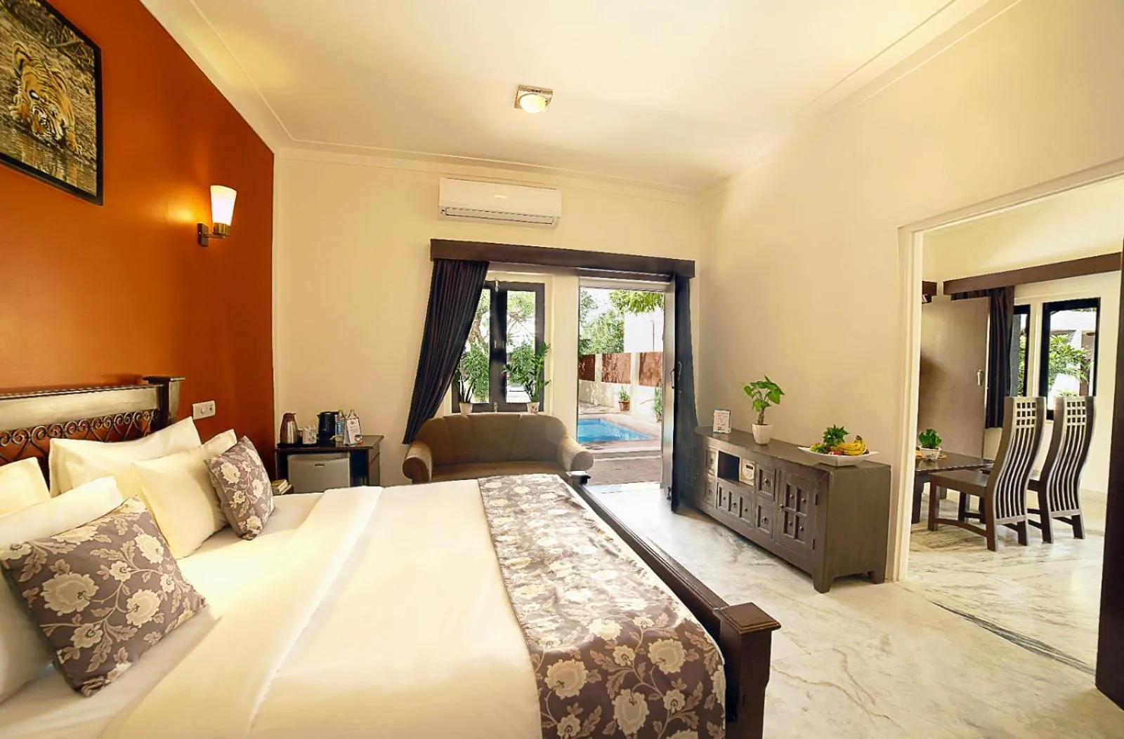 Bedroom, Bed in The Pugmark, A Wildlife Resort