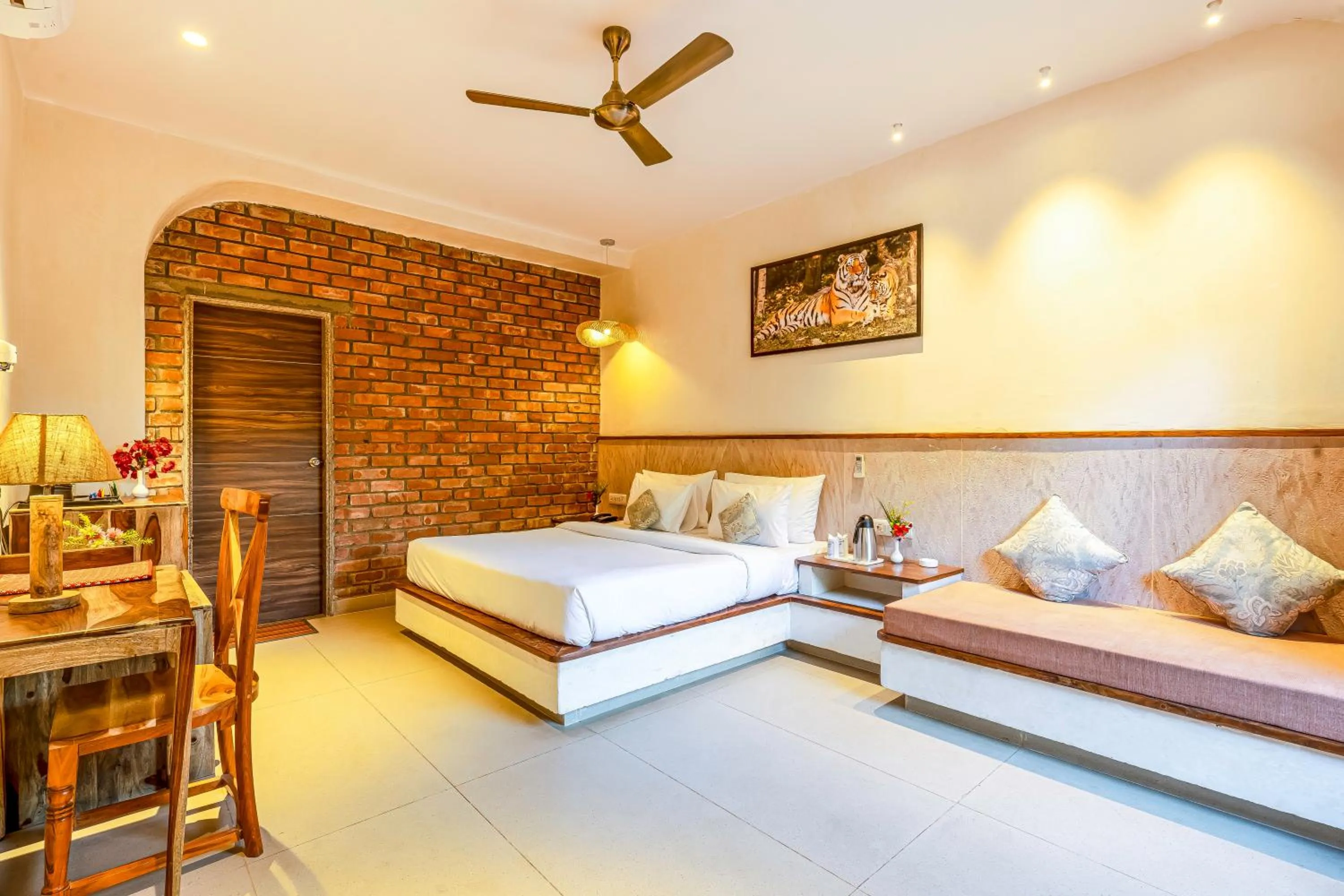 Bedroom, Bed in The Pugmark, A Wildlife Resort