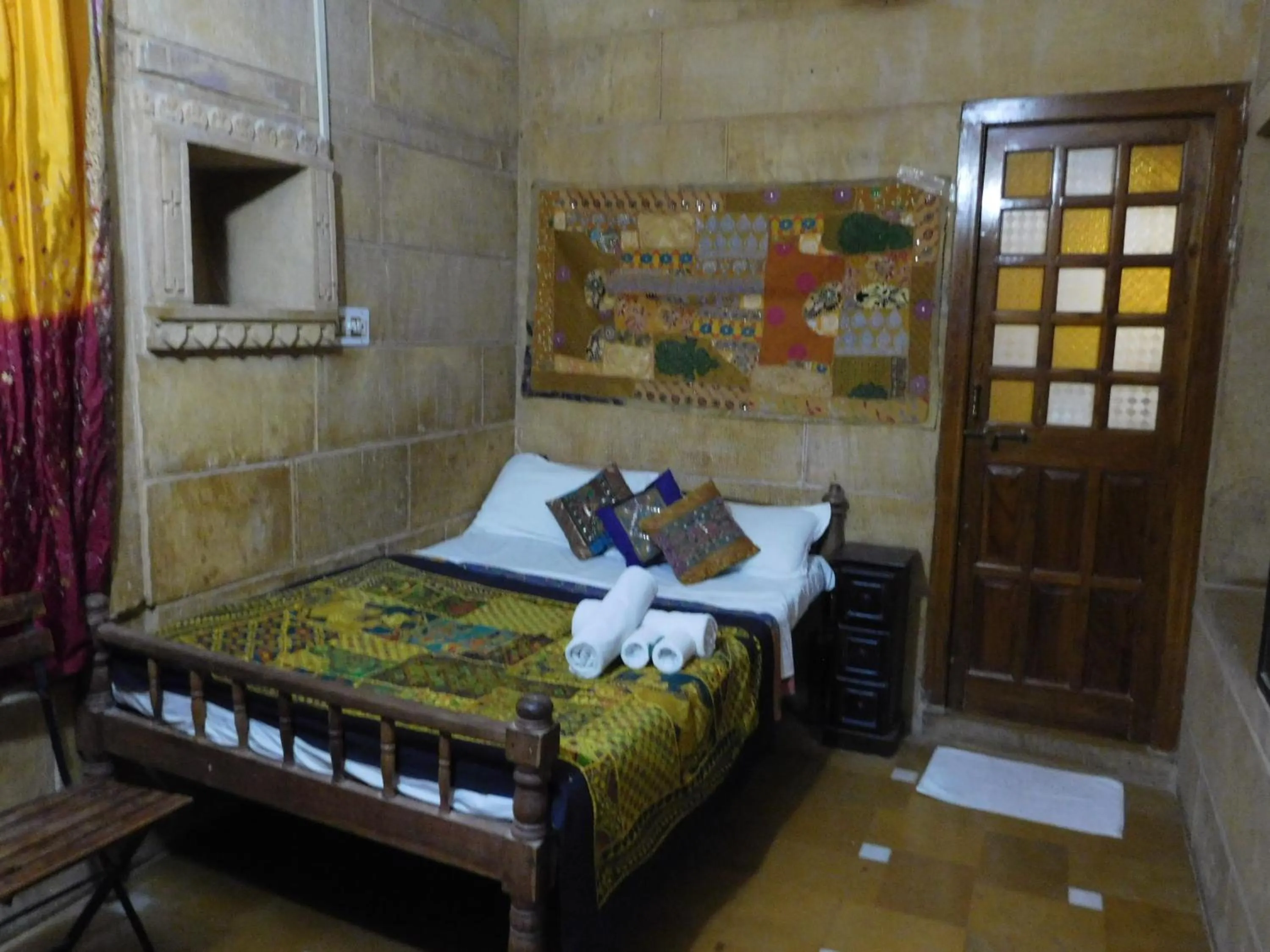 Decorative detail, Bed in Shahi Palace Hotel Jaisalmer