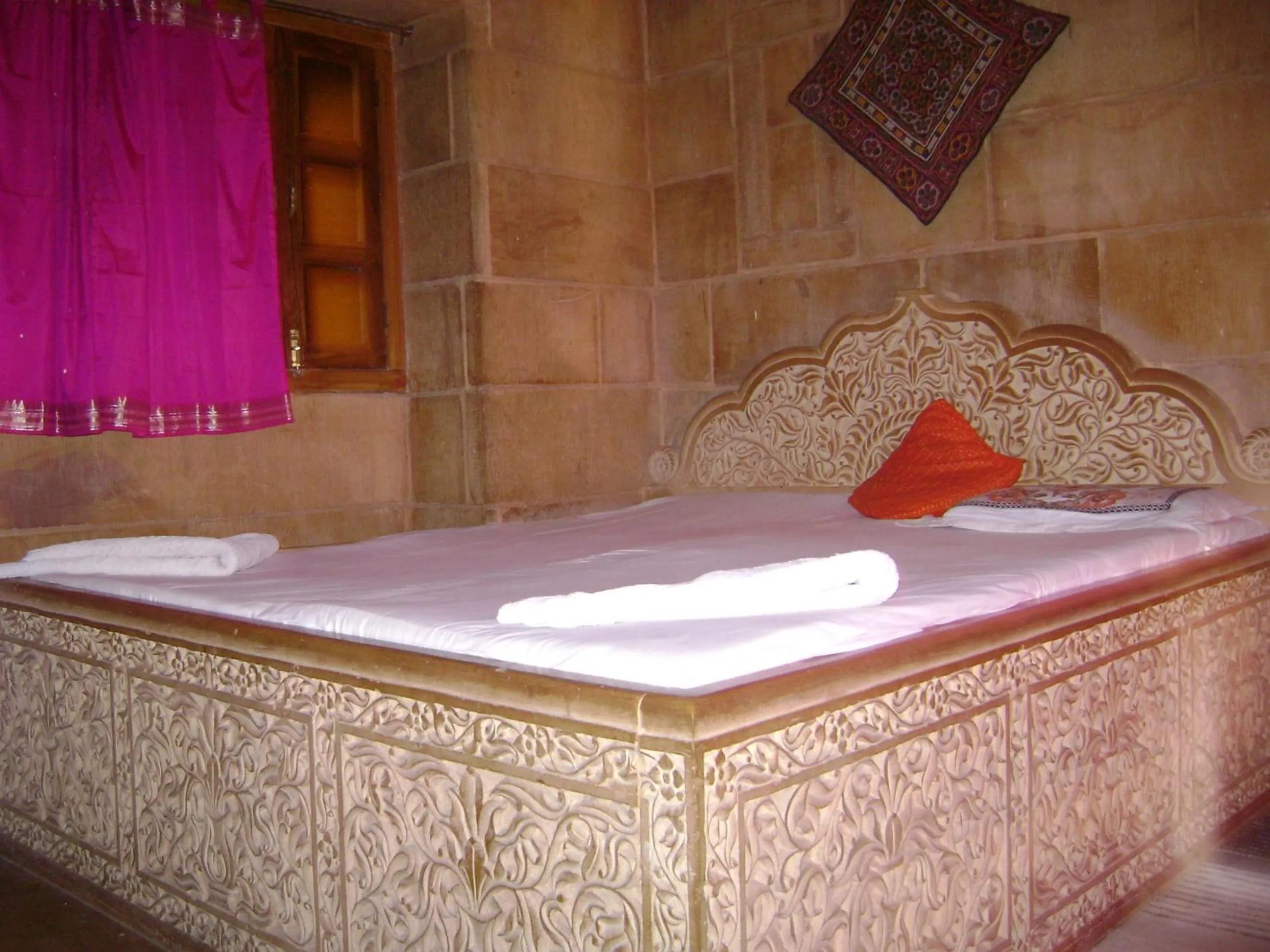 Bed in Shahi Palace Hotel Jaisalmer