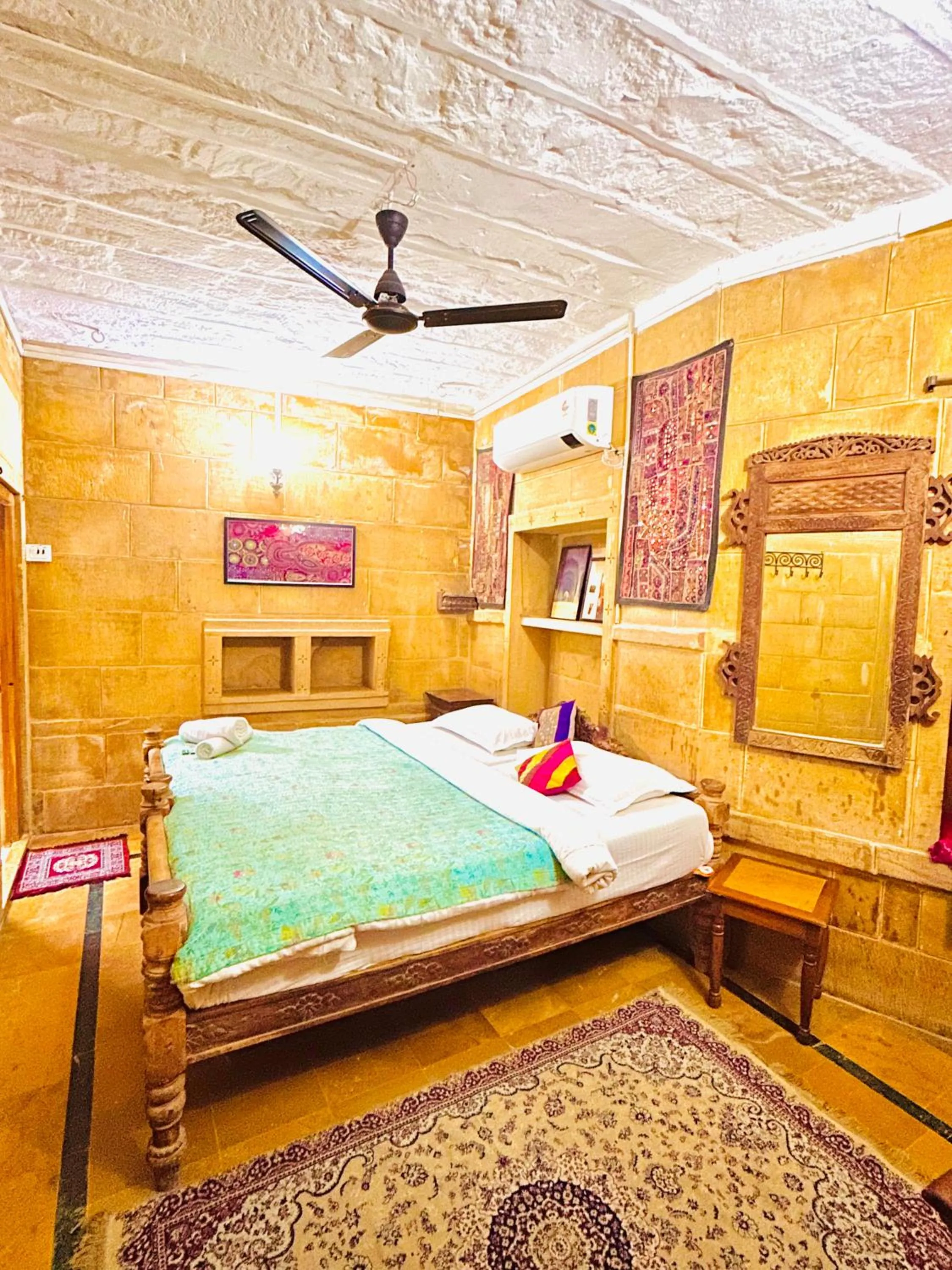 Bed in Shahi Palace Hotel Jaisalmer