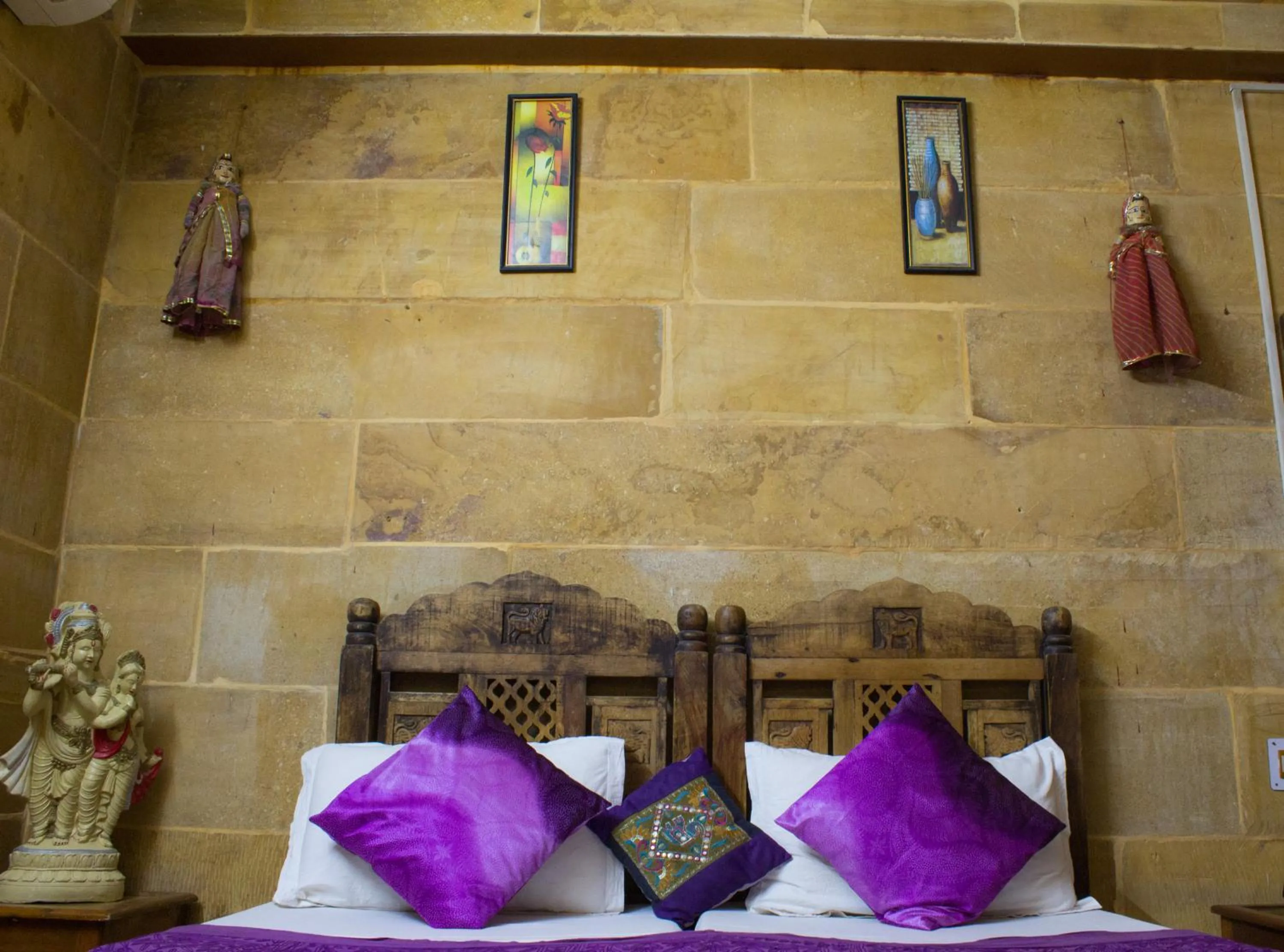 Bed in Shahi Palace Hotel Jaisalmer