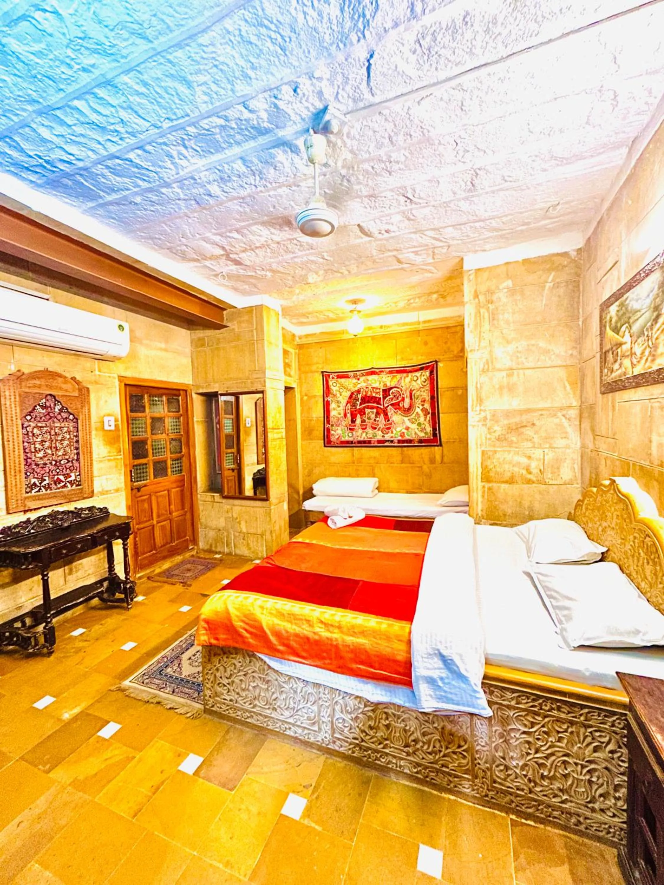 Bed in Shahi Palace Hotel Jaisalmer