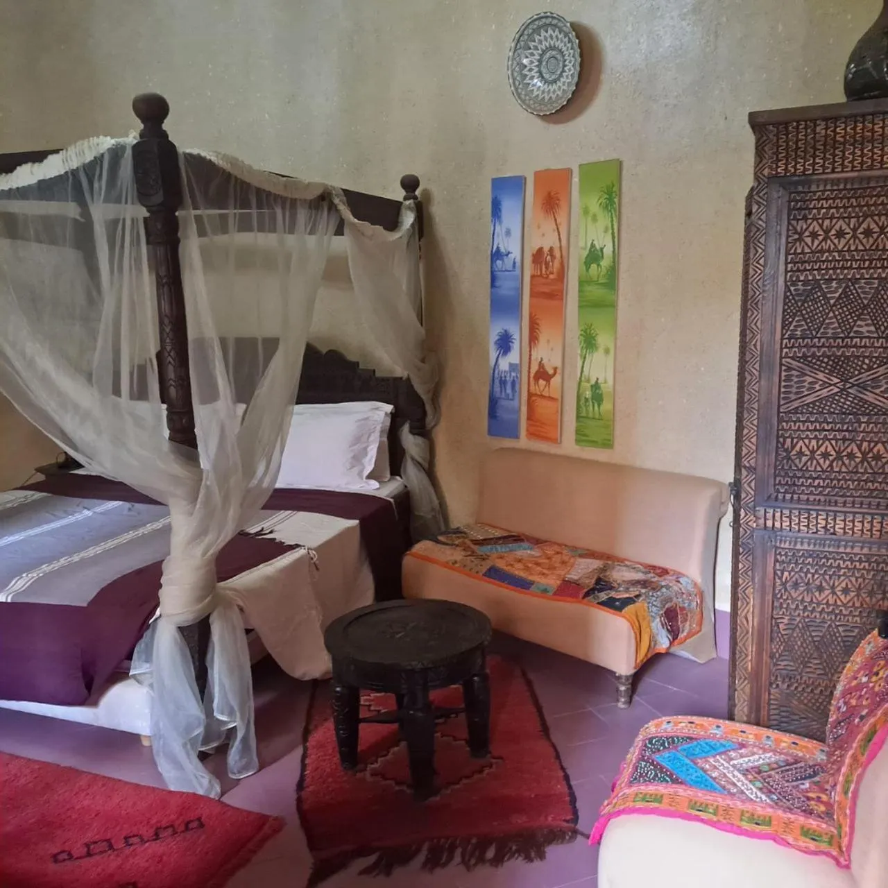 Bed in Riad Kasbah Omar