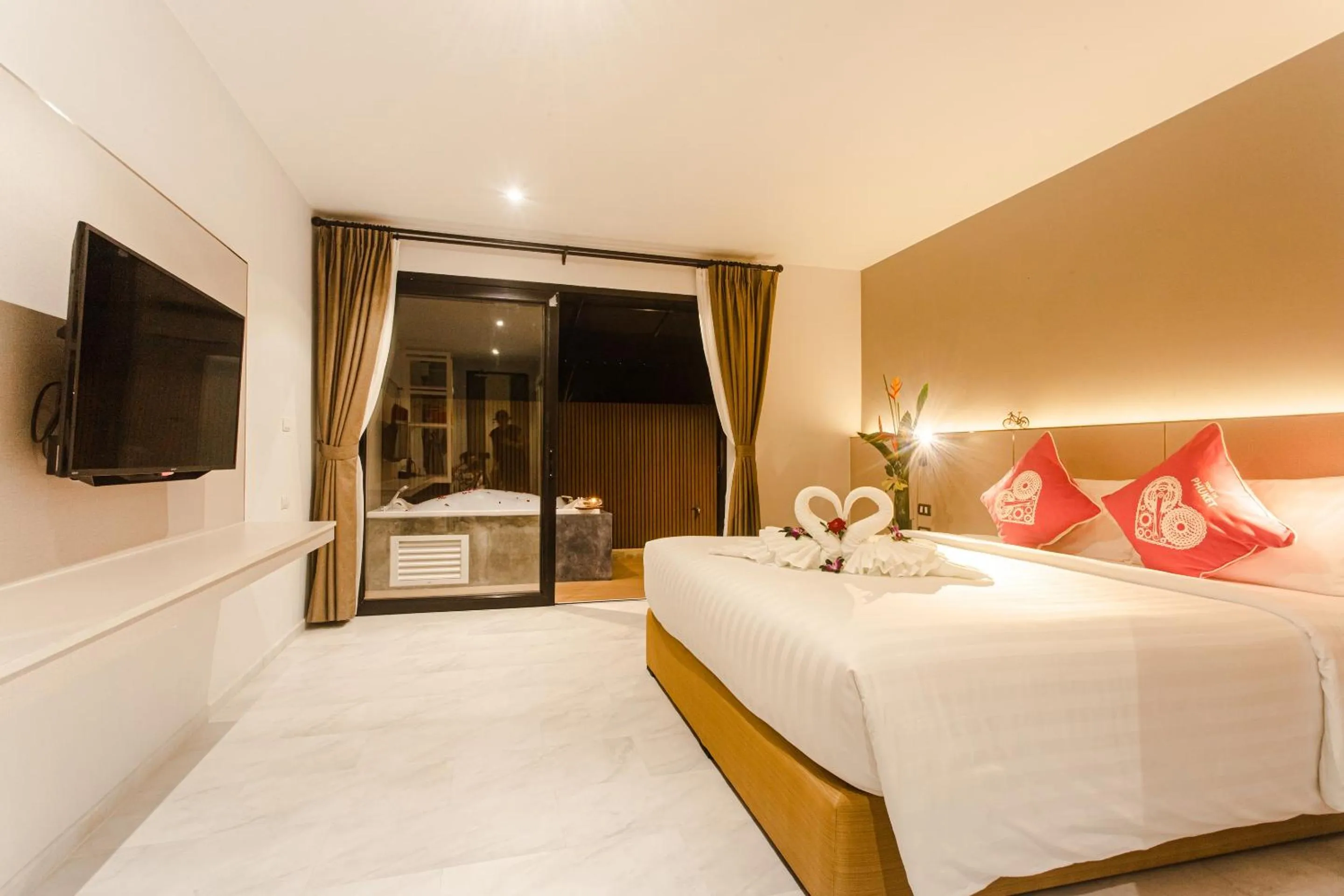 View (from property/room), Bed in Tour De Phuket Hotel - SHA Plus