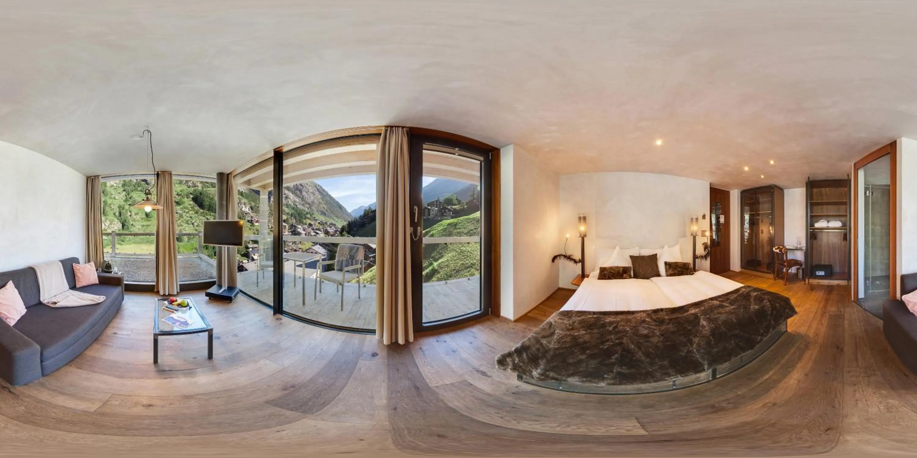 View (from property/room), Bed in Matterhorn FOCUS Design Hotel