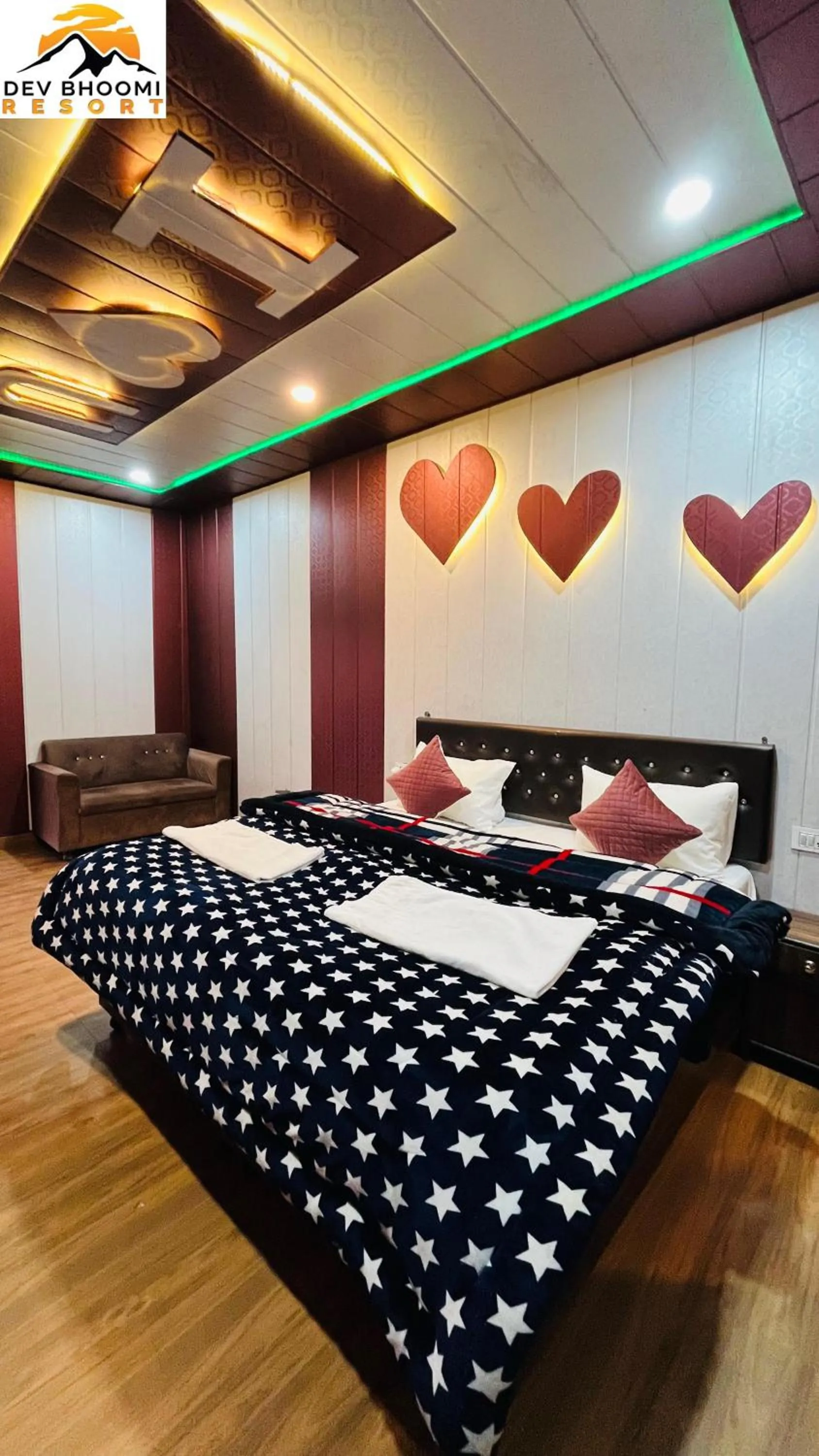 Bed in Dev Bhoomi Resort