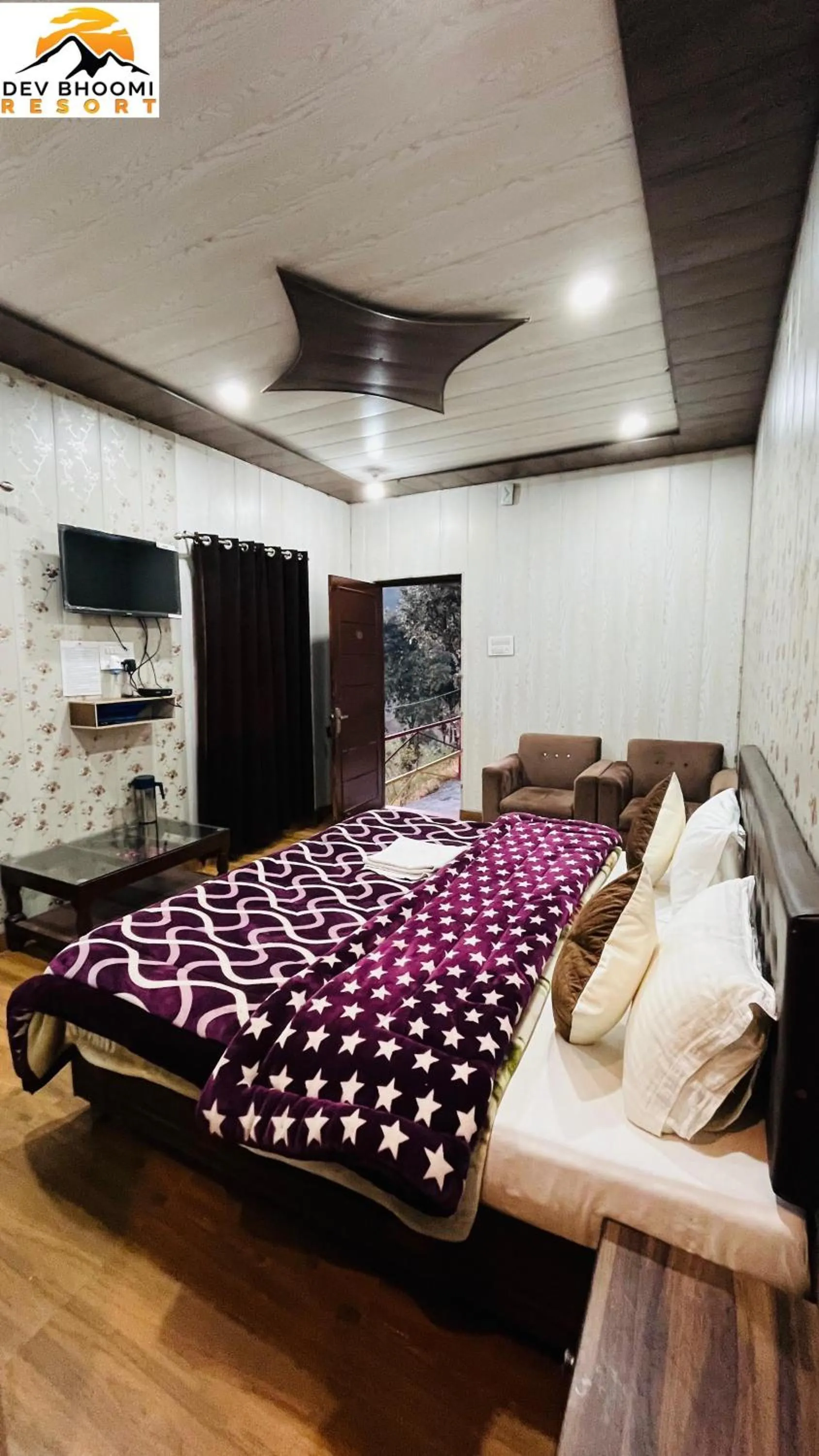 Bed in Dev Bhoomi Resort