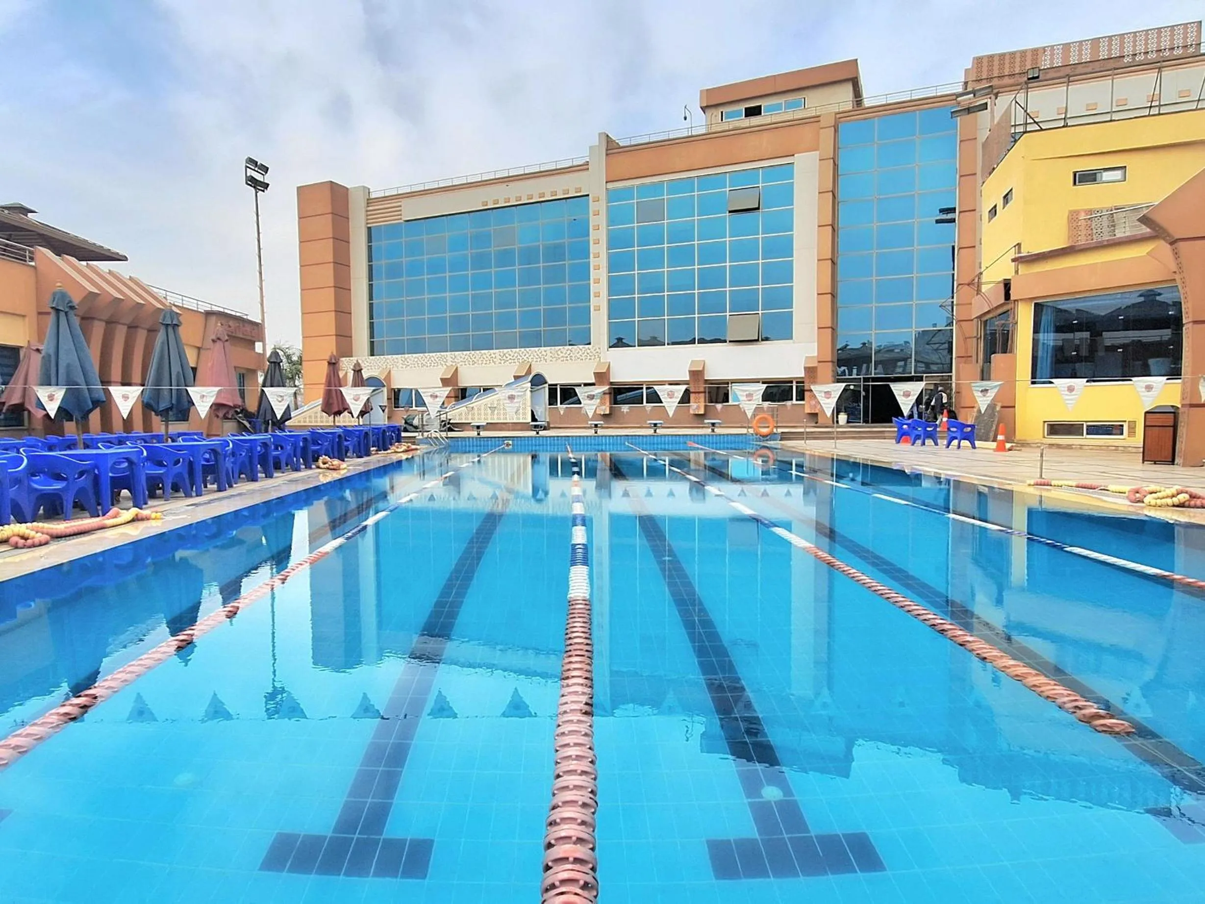 Pool view in Nile Transport Hotel