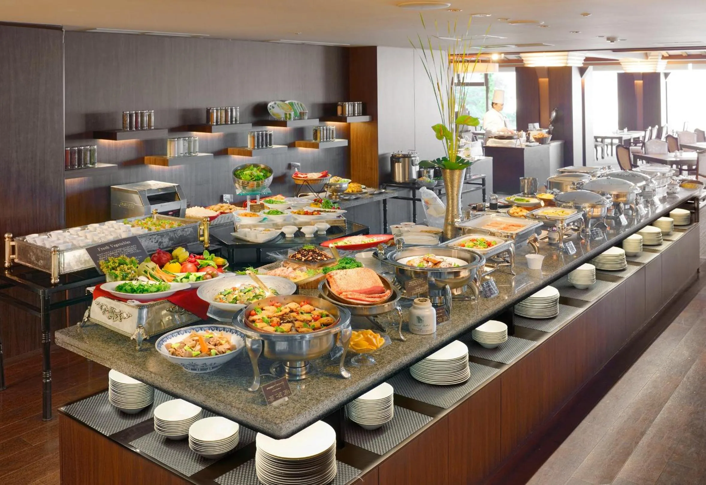 Buffet breakfast in Toba International Hotel